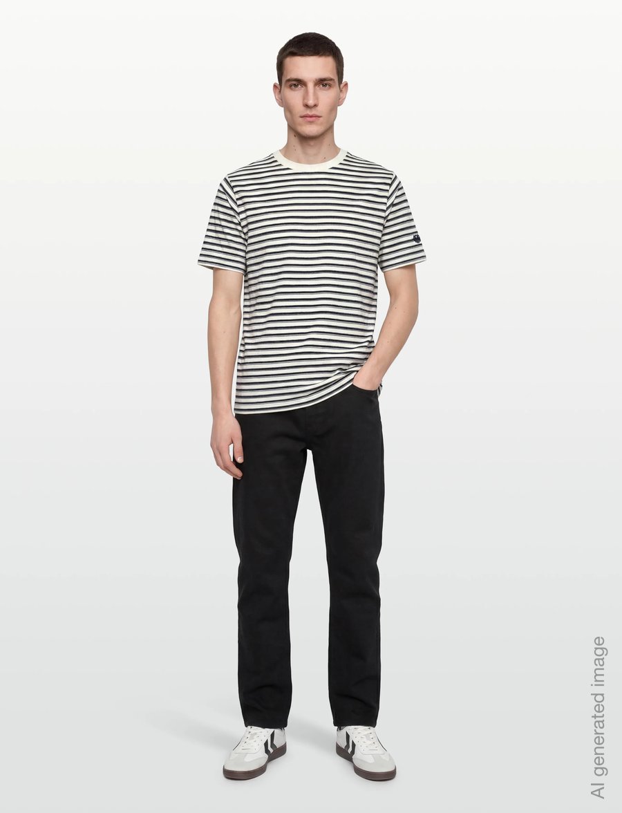 Mos Mosh Gallery - MMGDani Stripe O-SS Tee - kortærmede t-shirts - navy - 0