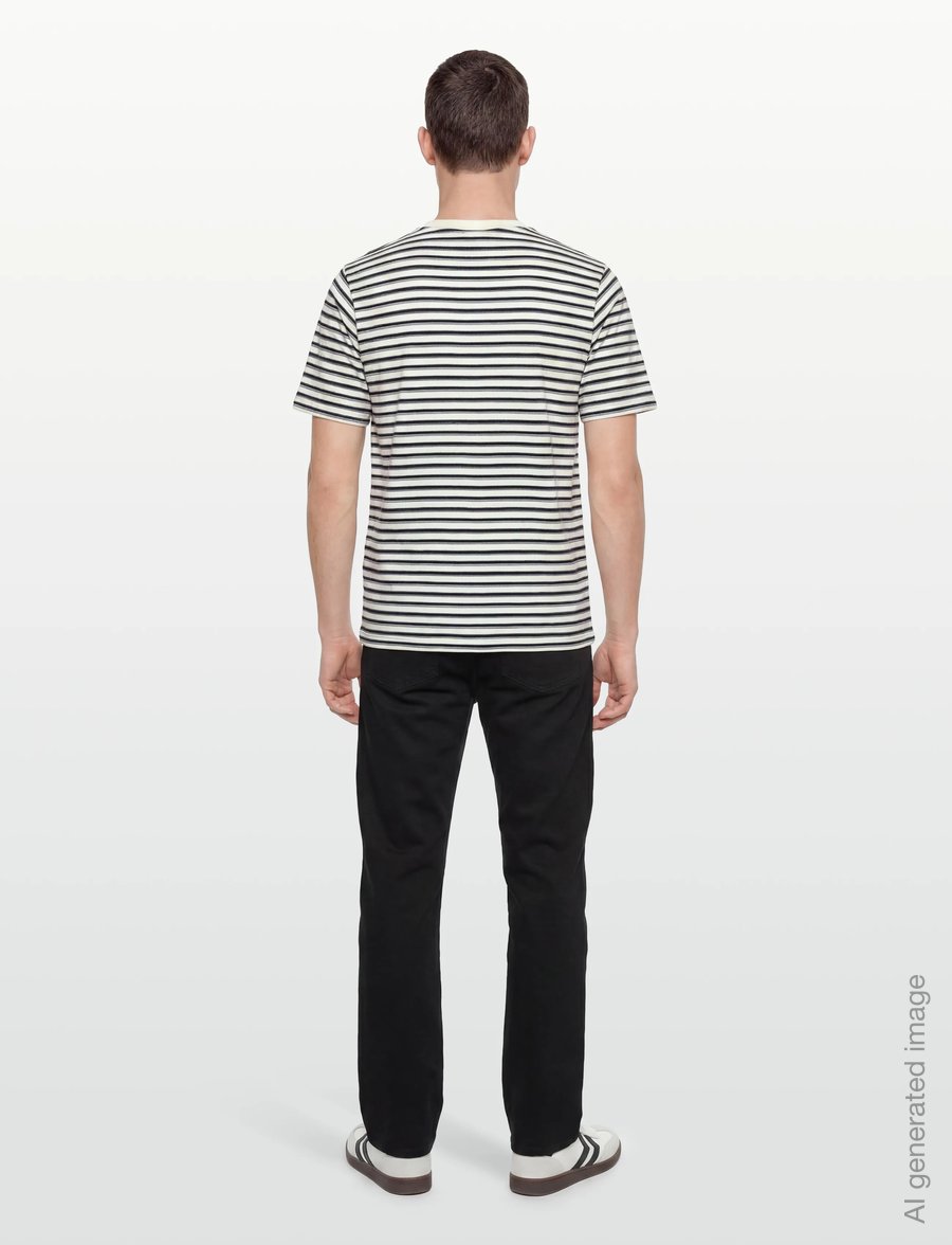 Mos Mosh Gallery - MMGDani Stripe O-SS Tee - kortærmede t-shirts - navy - 4