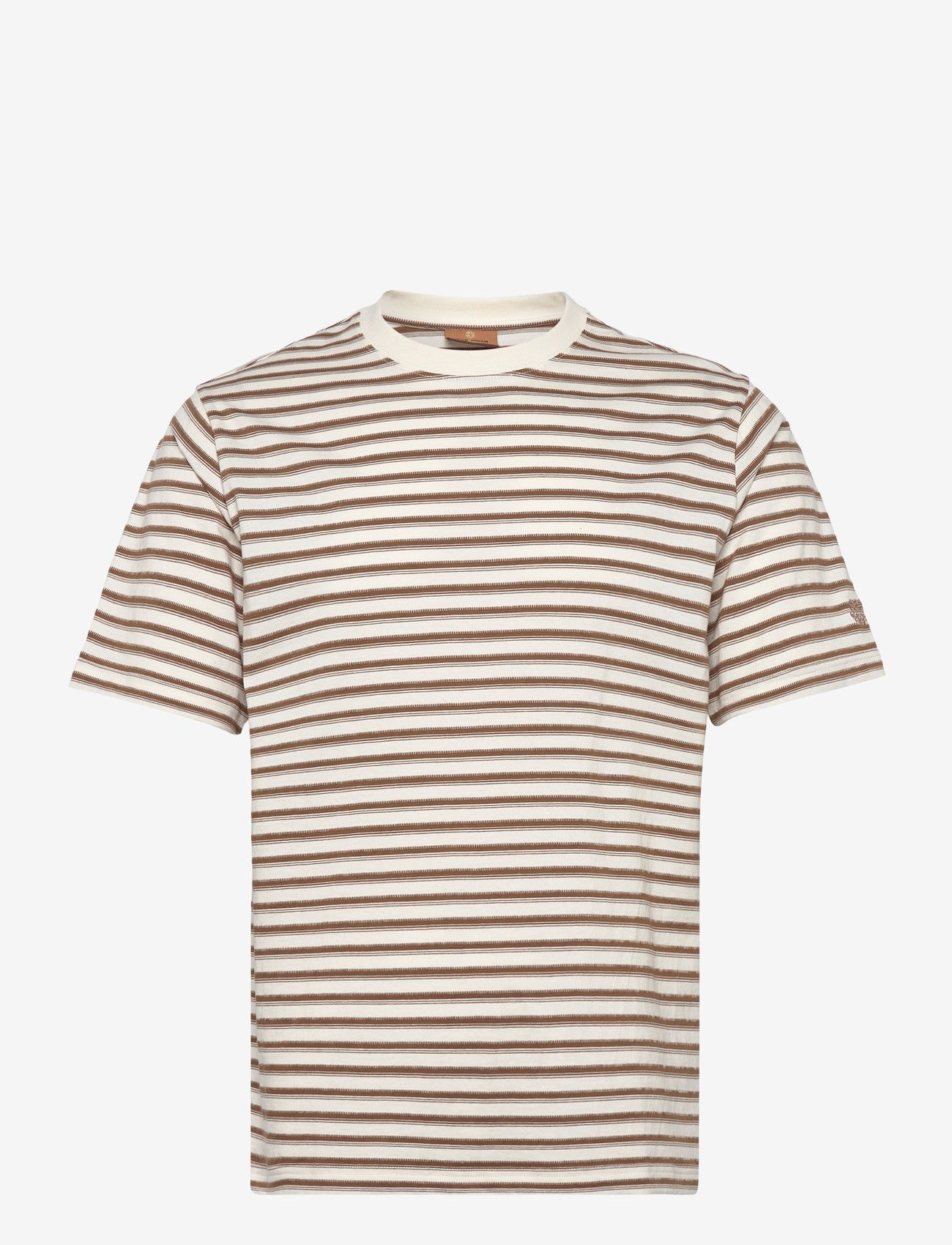 Mos Mosh Gallery - MMGDani Stripe O-SS Tee - lühikeste varrukatega t-särgid - toasted coconut - 0