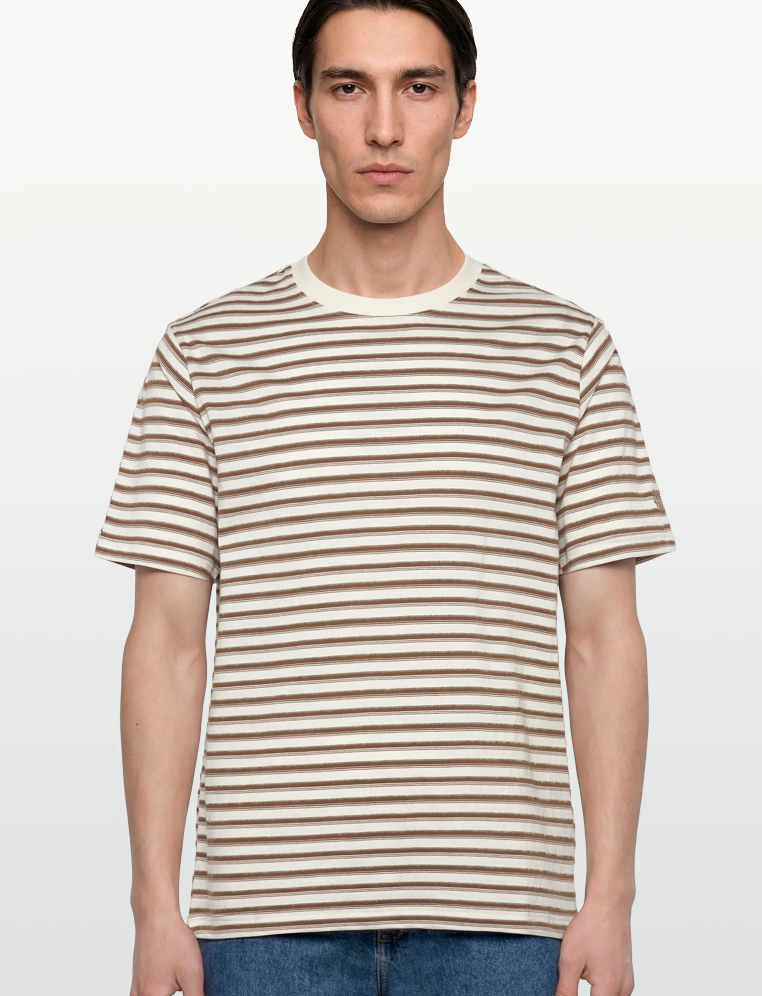 Mos Mosh Gallery - MMGDani Stripe O-SS Tee - kurzärmelig - toasted coconut - 3