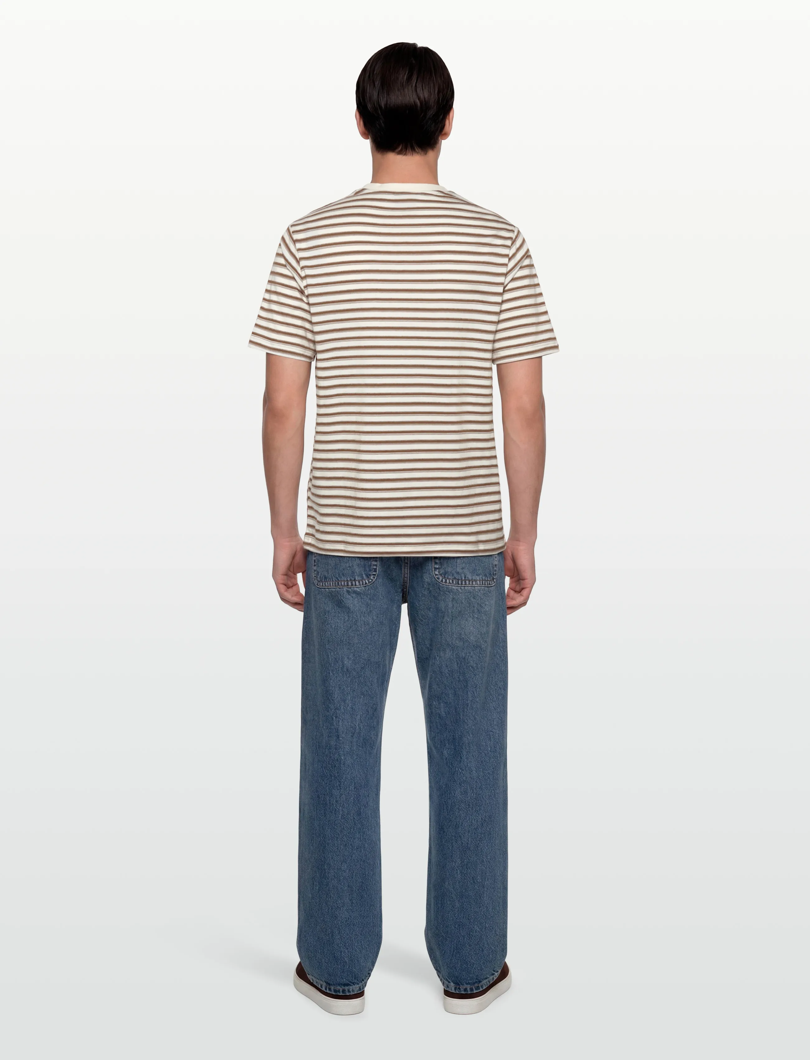 Mos Mosh Gallery - MMGDani Stripe O-SS Tee - kurzärmelig - toasted coconut - 4