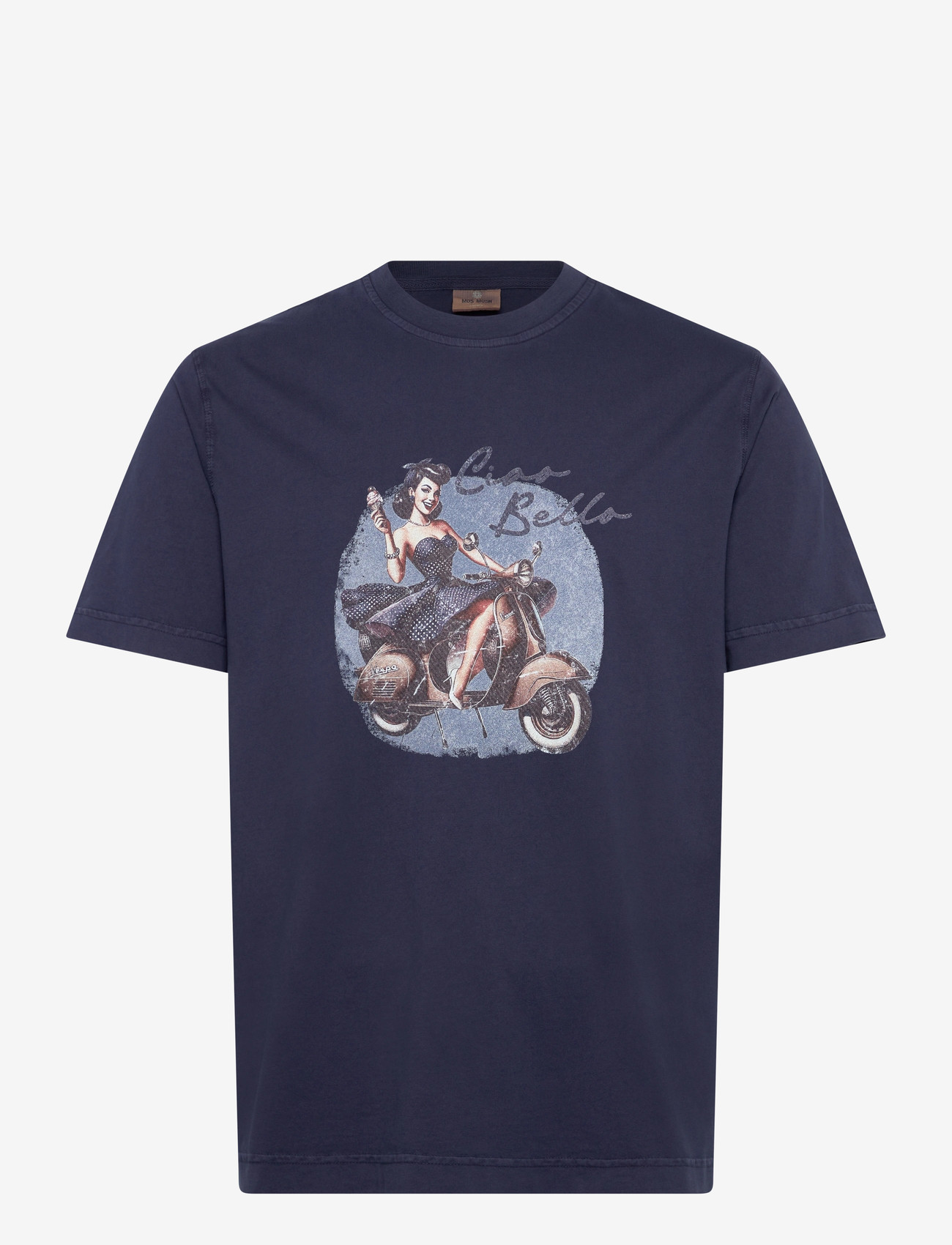 Mos Mosh Gallery - MMGCiao O-SS Tee - kortærmede t-shirts - navy - 1