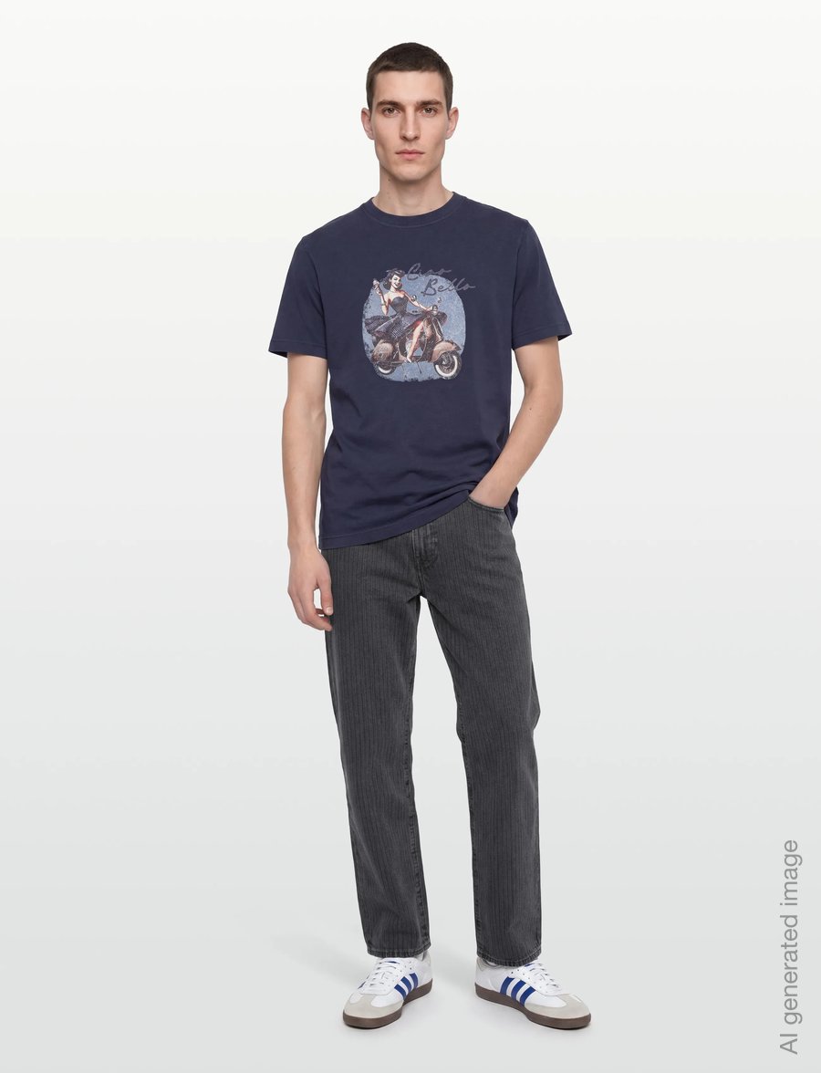 Mos Mosh Gallery - MMGCiao O-SS Tee - kortärmade t-shirts - navy - 0
