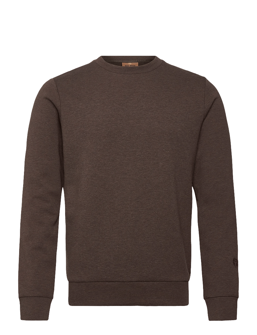Mos Mosh Gallery - MMGAbel Crew Neck Sweat - sweatshirts - chocolate brown melange - 0