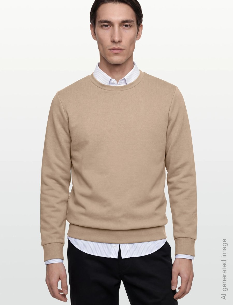 Mos Mosh Gallery - MMGAbel Crew Neck Sweat - sweatshirts - light sand - 3