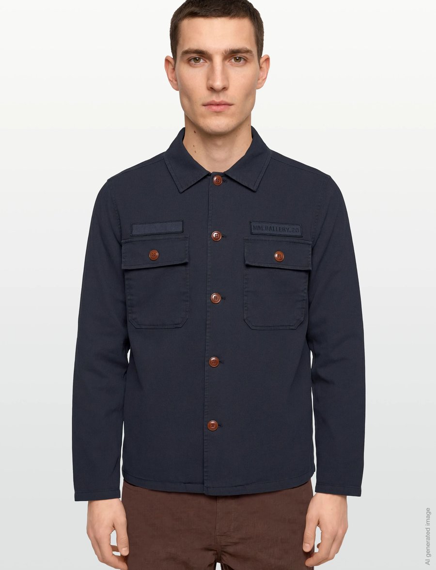 Mos Mosh Gallery - MMGMarcello Porro Uniform Overshirt - achetez selon l'occasion - navy - 3