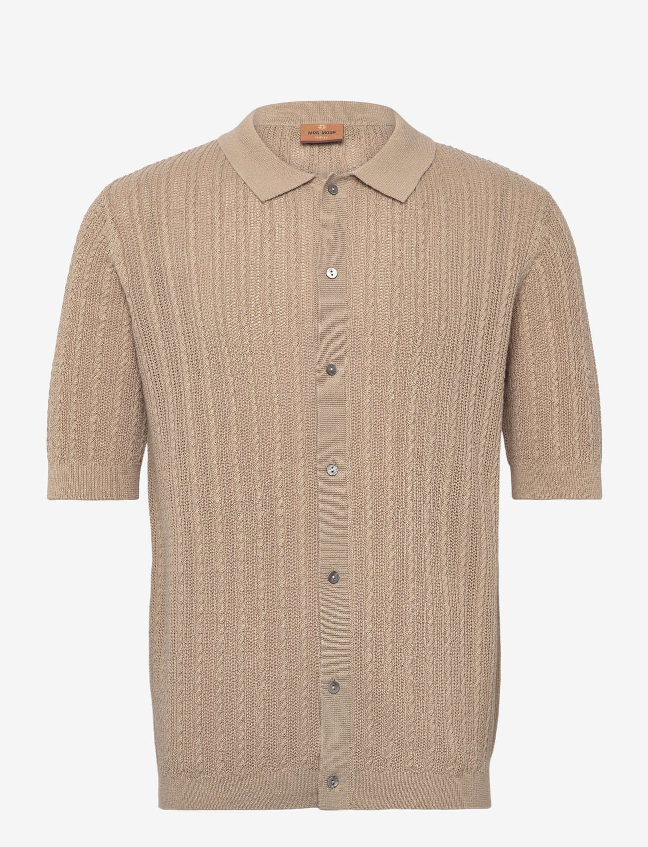 Mos Mosh Gallery - MMGDario Button SS Polo Knit - polostrik - dune - 1