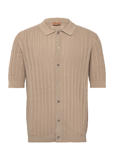 Dario Button Ss Polo Knit - KortæRmede Poloer
