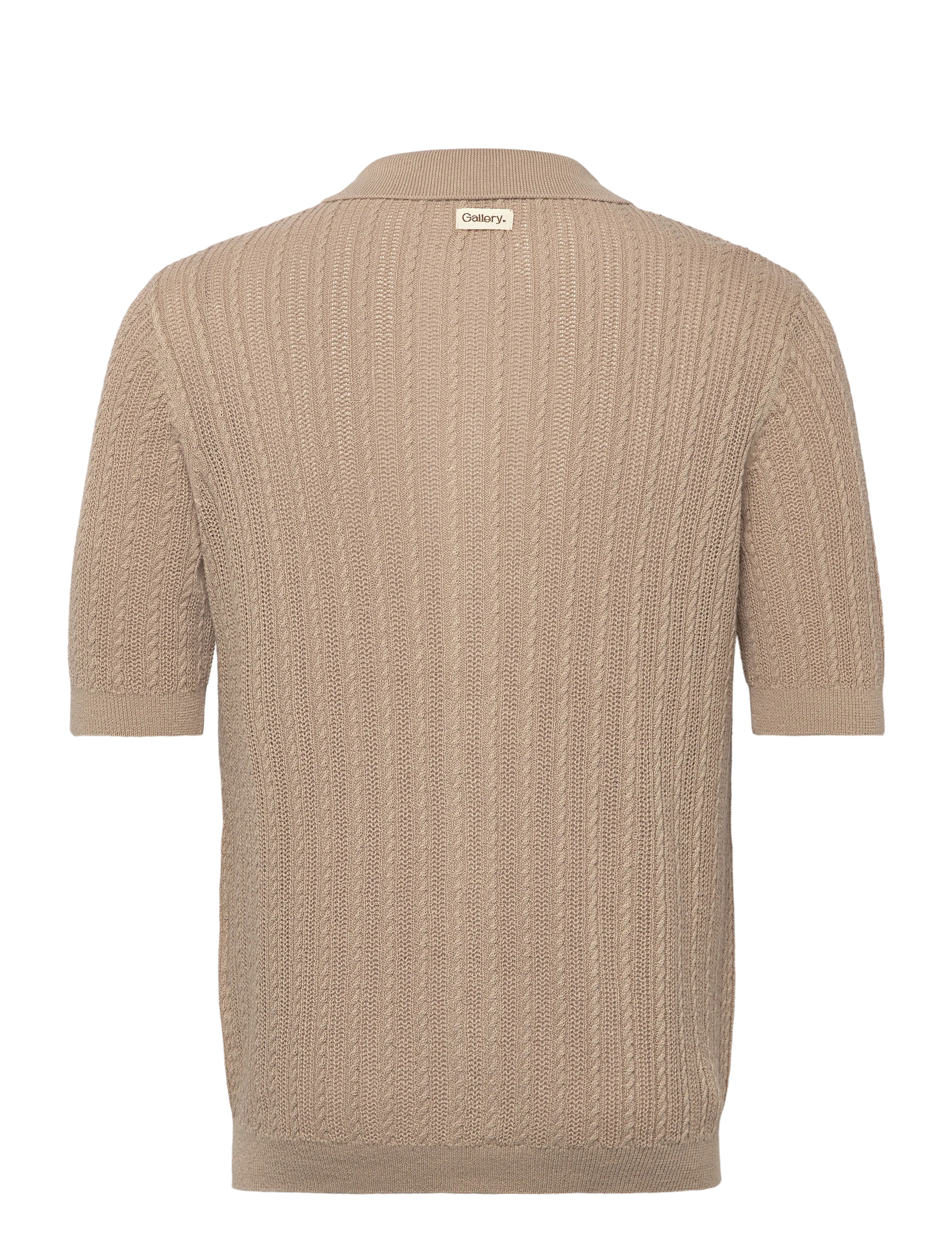 Mos Mosh Gallery - MMGDario Button SS Polo Knit - kootud polosärgid - dune - 2