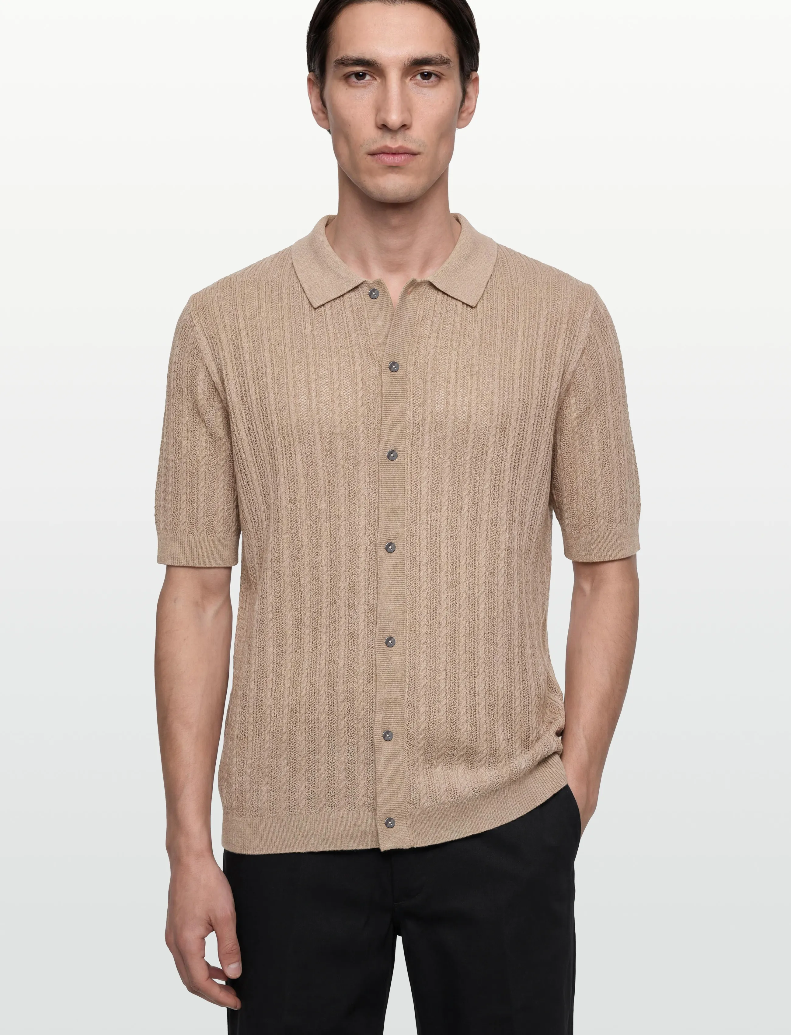 Mos Mosh Gallery Mmgdario Button Ss Polo Knit pikéer herr – bild 2