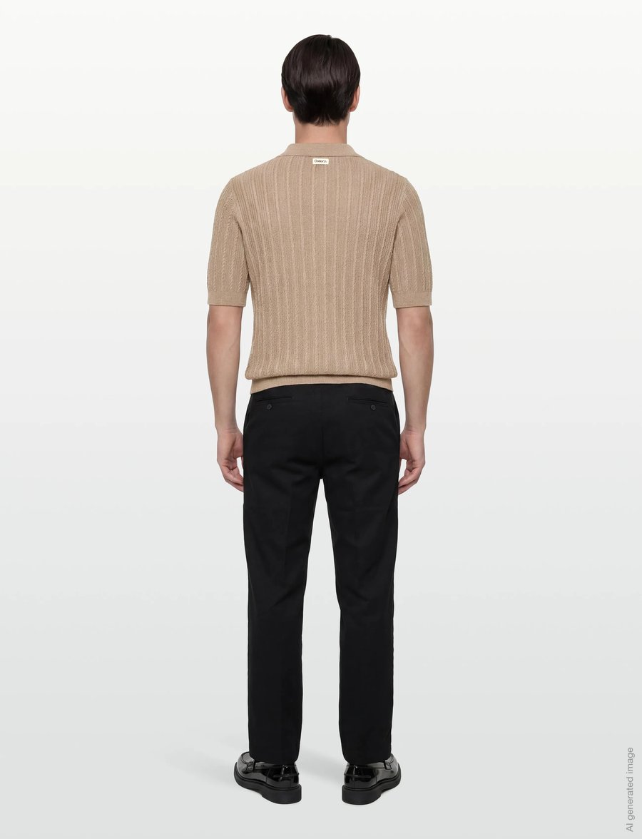 Mos Mosh Gallery - MMGDario Button SS Polo Knit - gestrickte polohemden - dune - 4