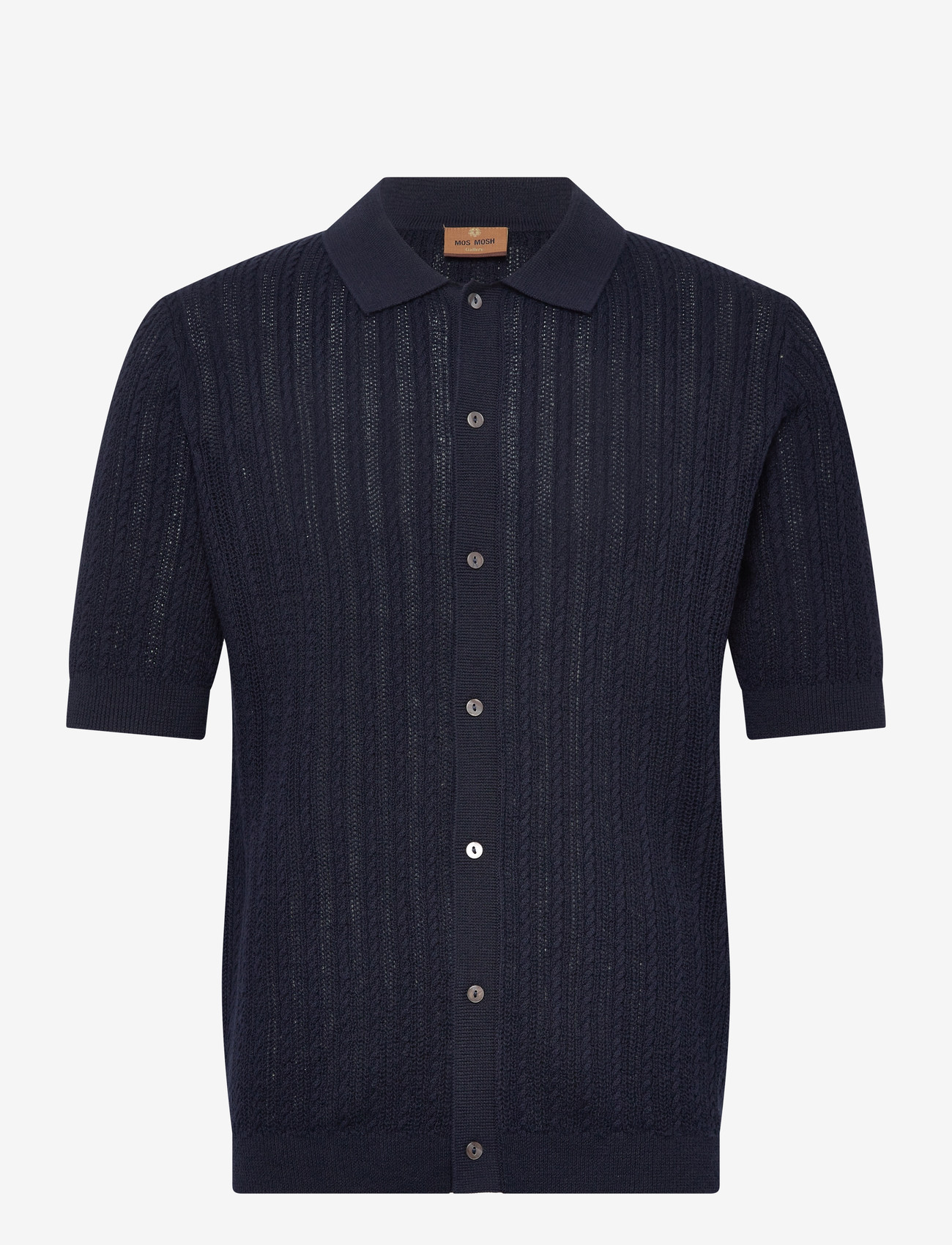 Mos Mosh Gallery - MMGDario Button SS Polo Knit - trikotažiniai polo marškinėliai - estate blue - 1