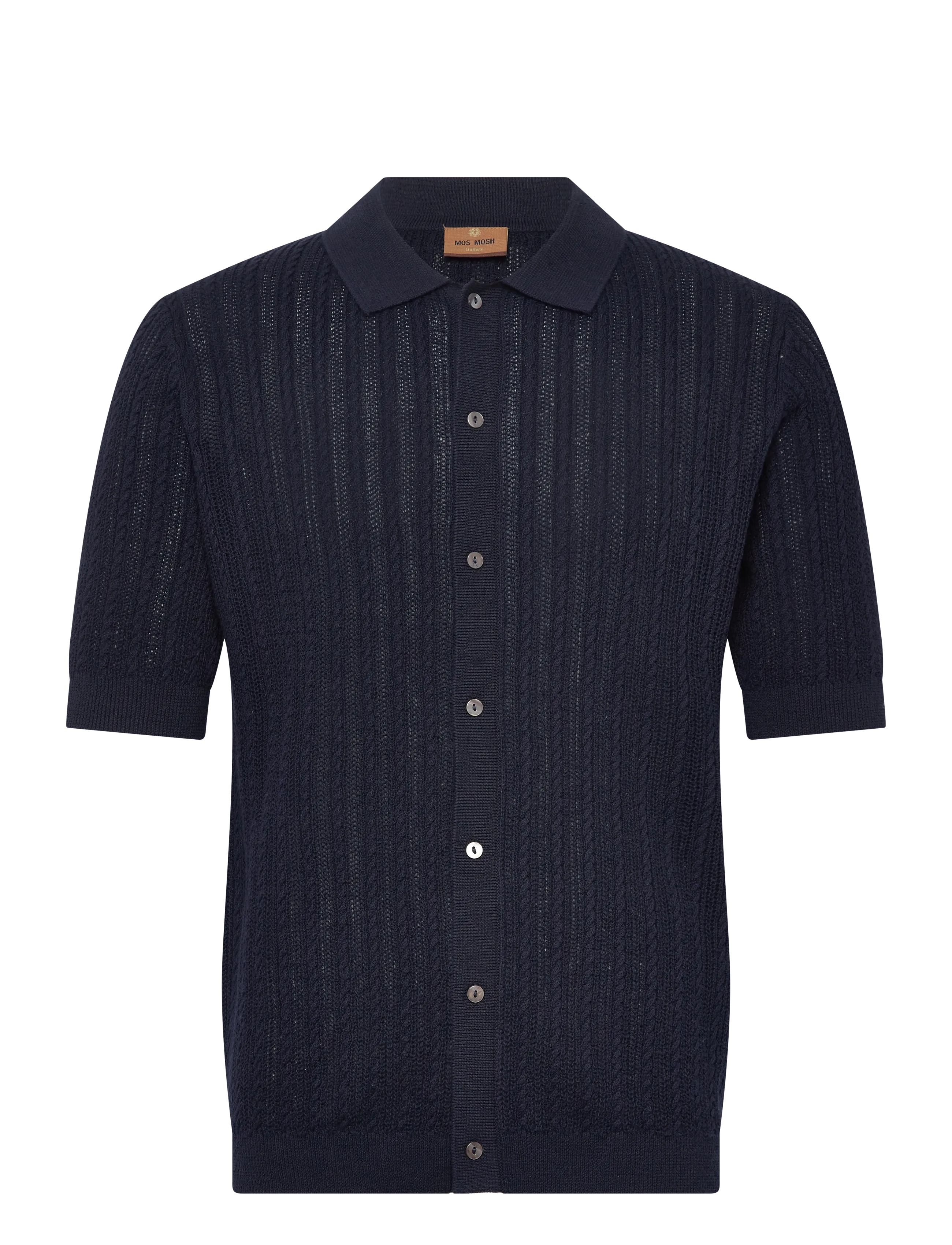 Mos Mosh Gallery MMGDario Button SS Polo Knit - Stickat - ESTATE BLUE / navy