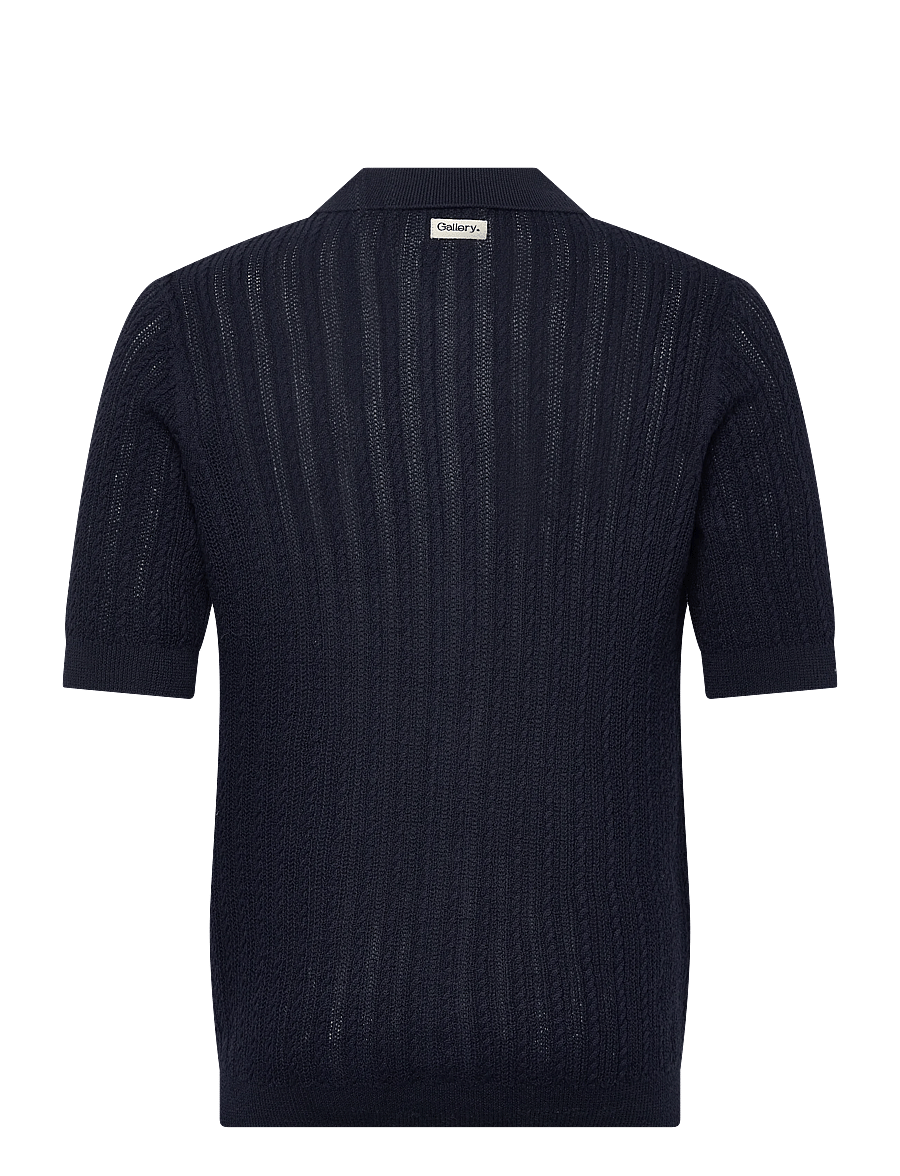 Mos Mosh Gallery - MMGDario Button SS Polo Knit - gestrickte polohemden - estate blue - 2
