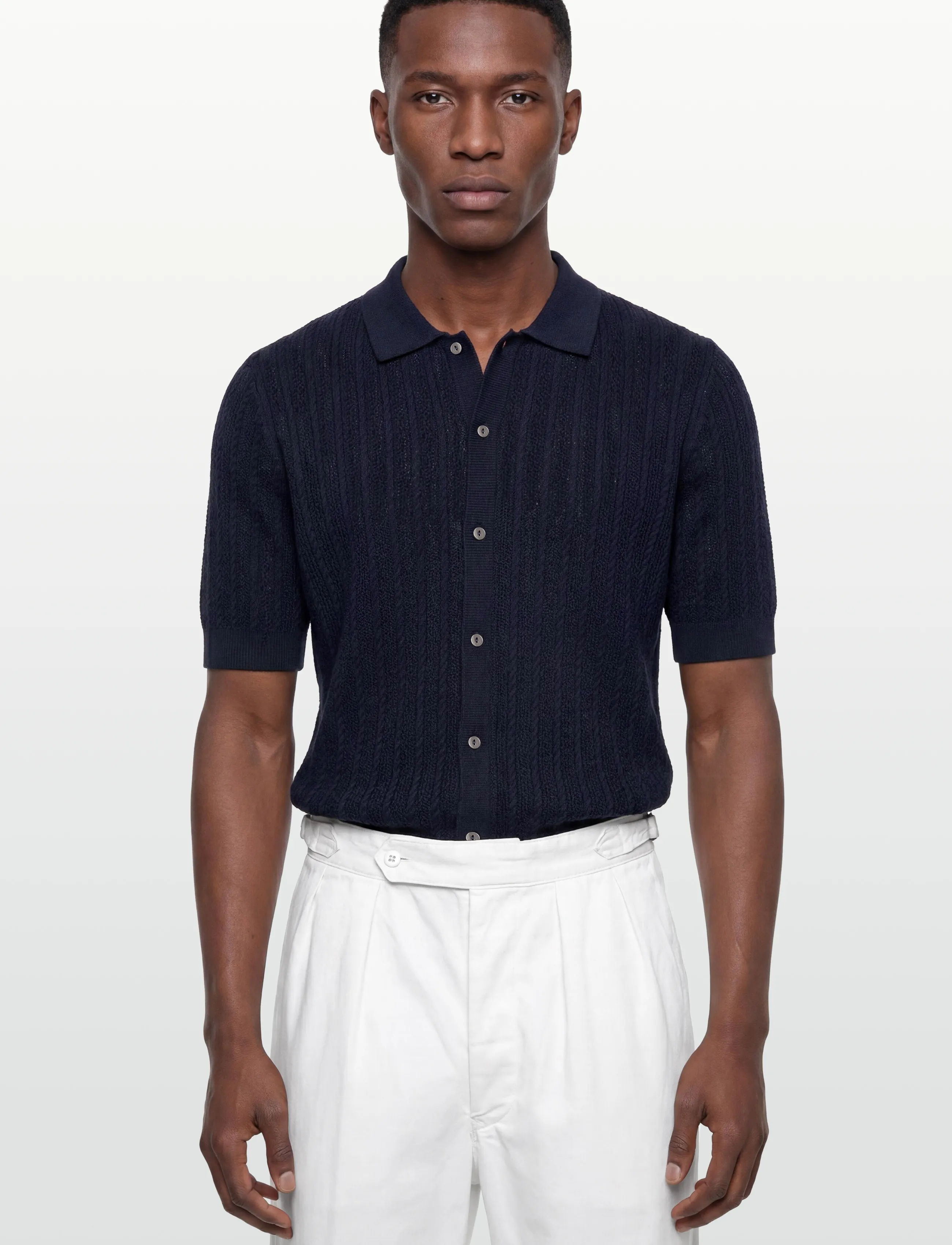 Mos Mosh Gallery Mmgdario Button Ss Polo Knit pikéer herr – bild 2