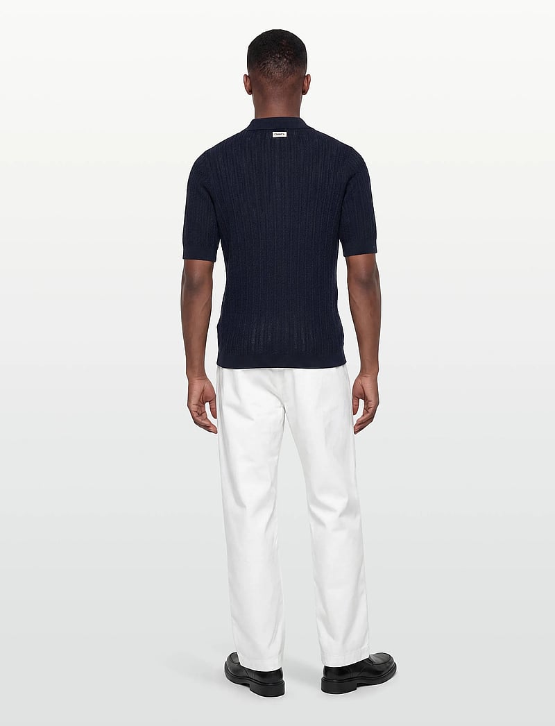 Mos Mosh Gallery - MMGDario Button SS Polo Knit - gestrickte polohemden - estate blue - 4