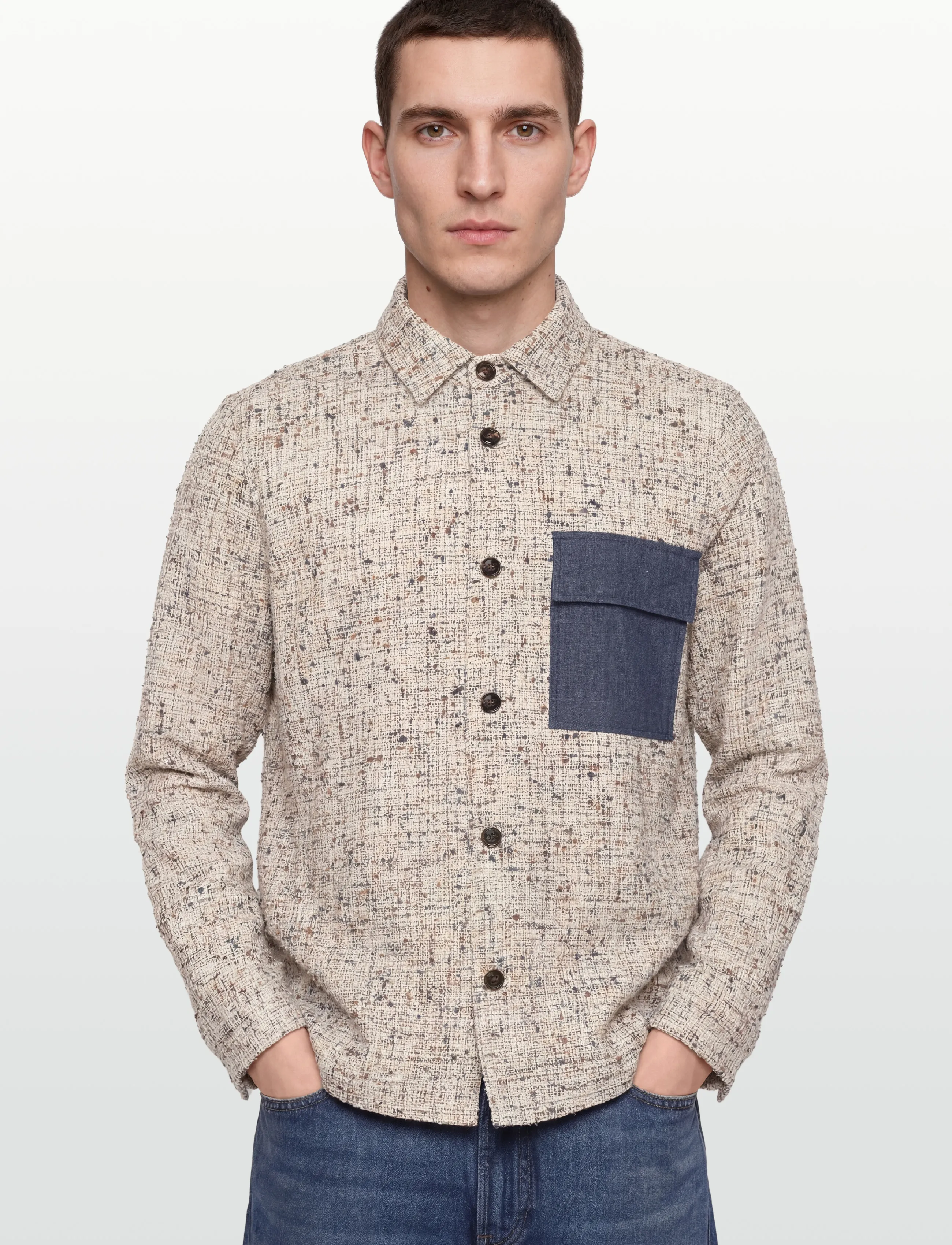 Mos Mosh Gallery - MMGWilson Nep Overshirt - shop by occasion - ecru - 3