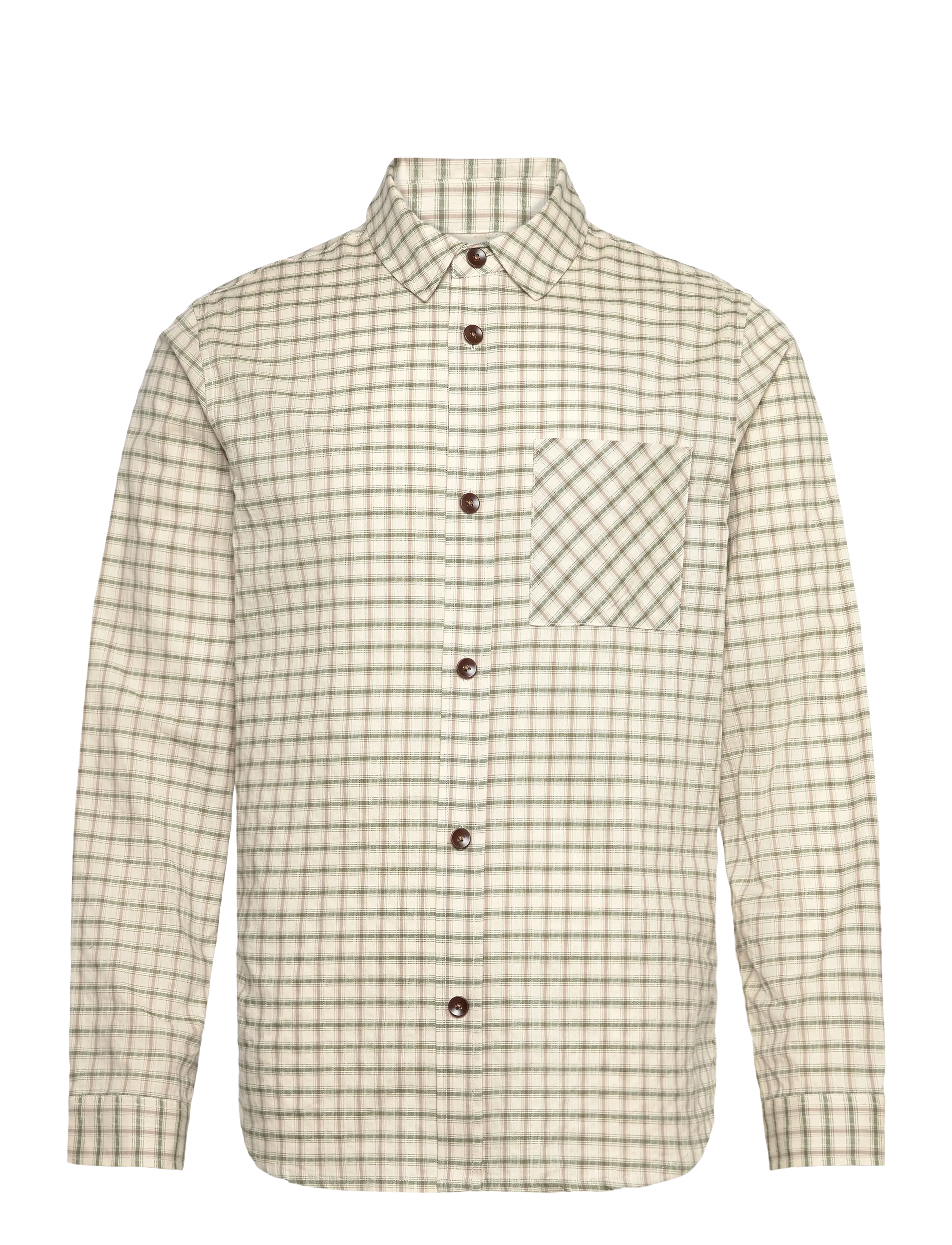 Mos Mosh Gallery MMGDavid Spring Check Shirt - Mos Mosh Gallery - WATERCRESS / cream