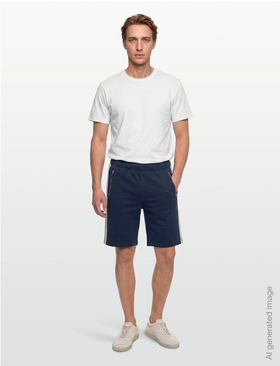 Mos Mosh Gallery - MMGBridge Zip Shorts - mjúkar stuttbuxur - navy - 0