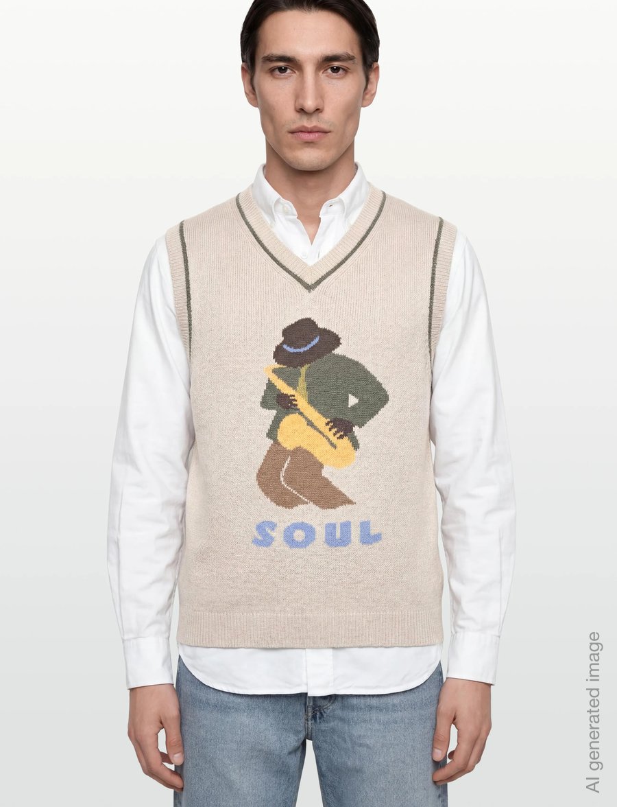 Mos Mosh Gallery - MMGJazz Intarsia Knit Vest - stickade västar - chateau gray - 3