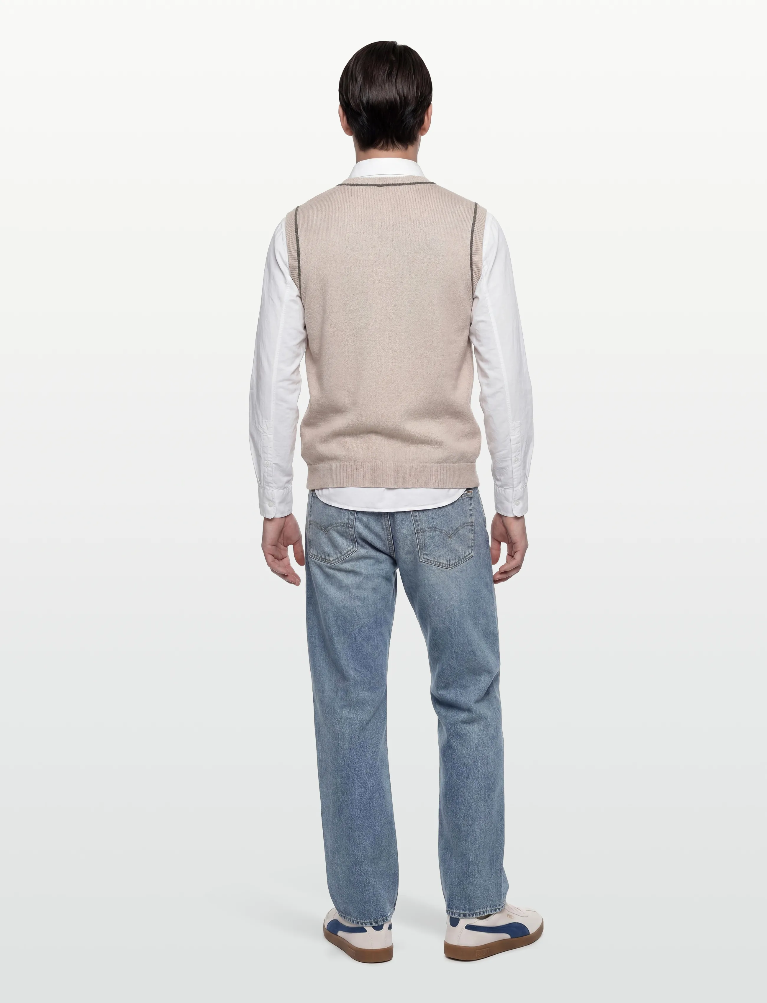Mos Mosh Gallery - MMGJazz Intarsia Knit Vest - prjónavesti - chateau gray - 4