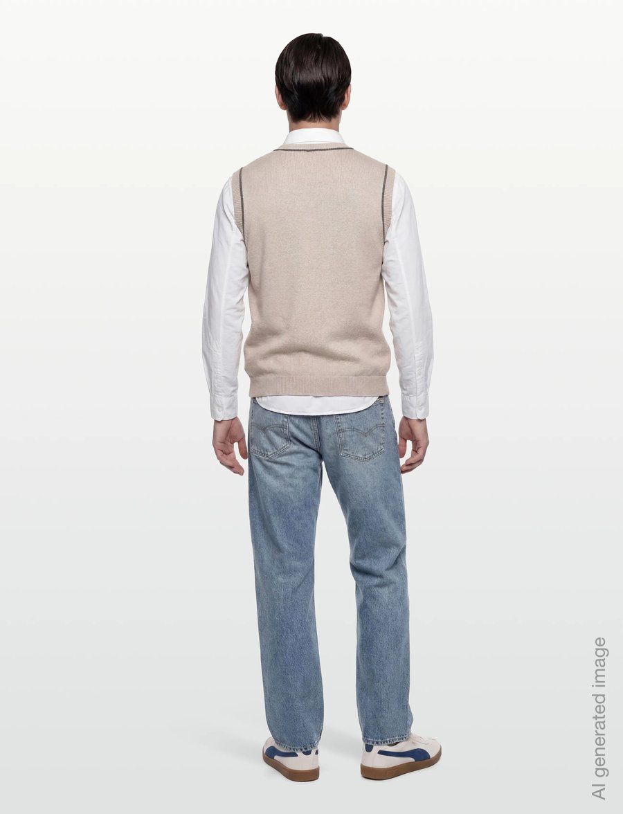 Mos Mosh Gallery - MMGJazz Intarsia Knit Vest - stickade västar - chateau gray - 4