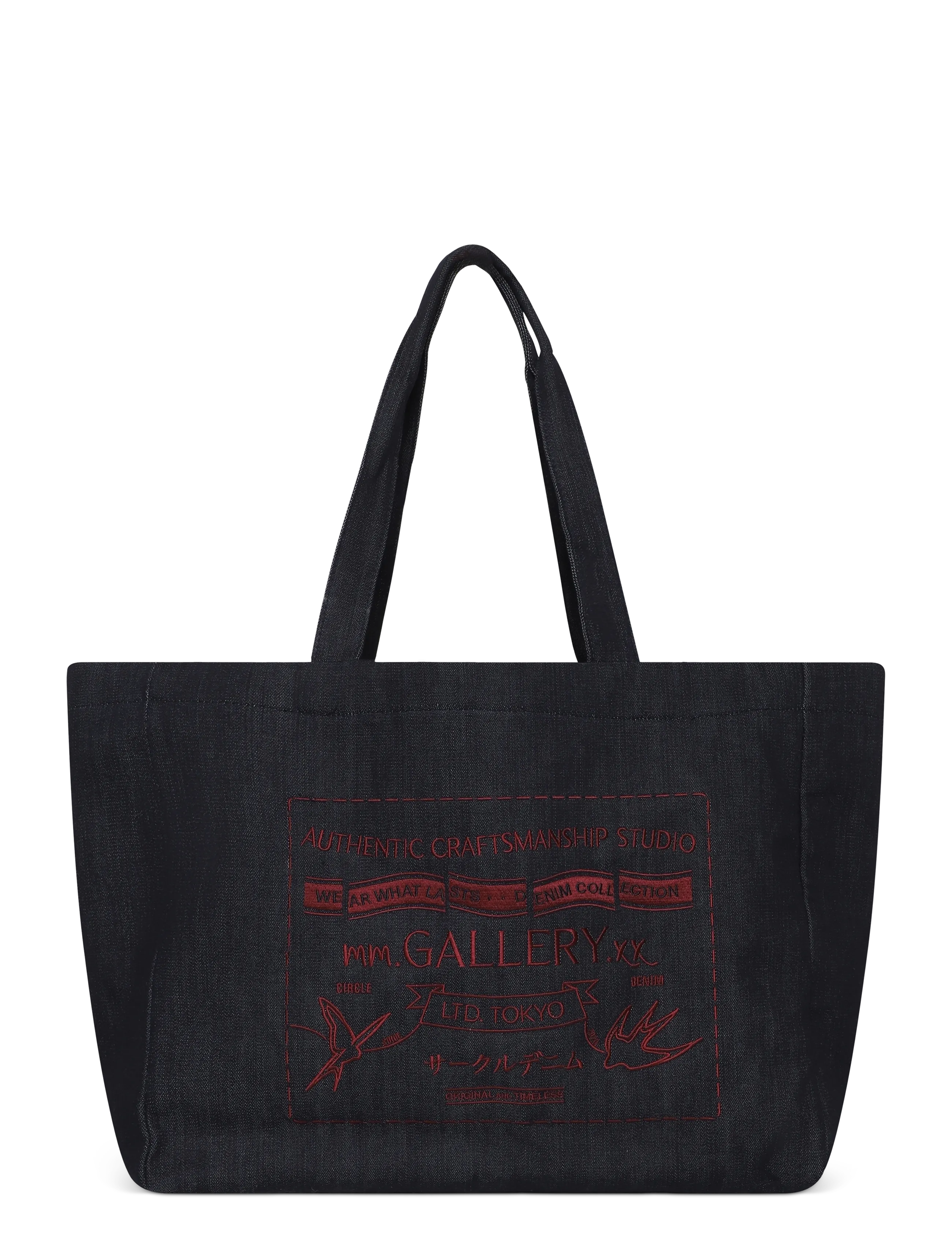 Mos Mosh Gallery MMGGallery Circle Denim Tote Bag - Streetstyle - INDIGO BLUE / navy