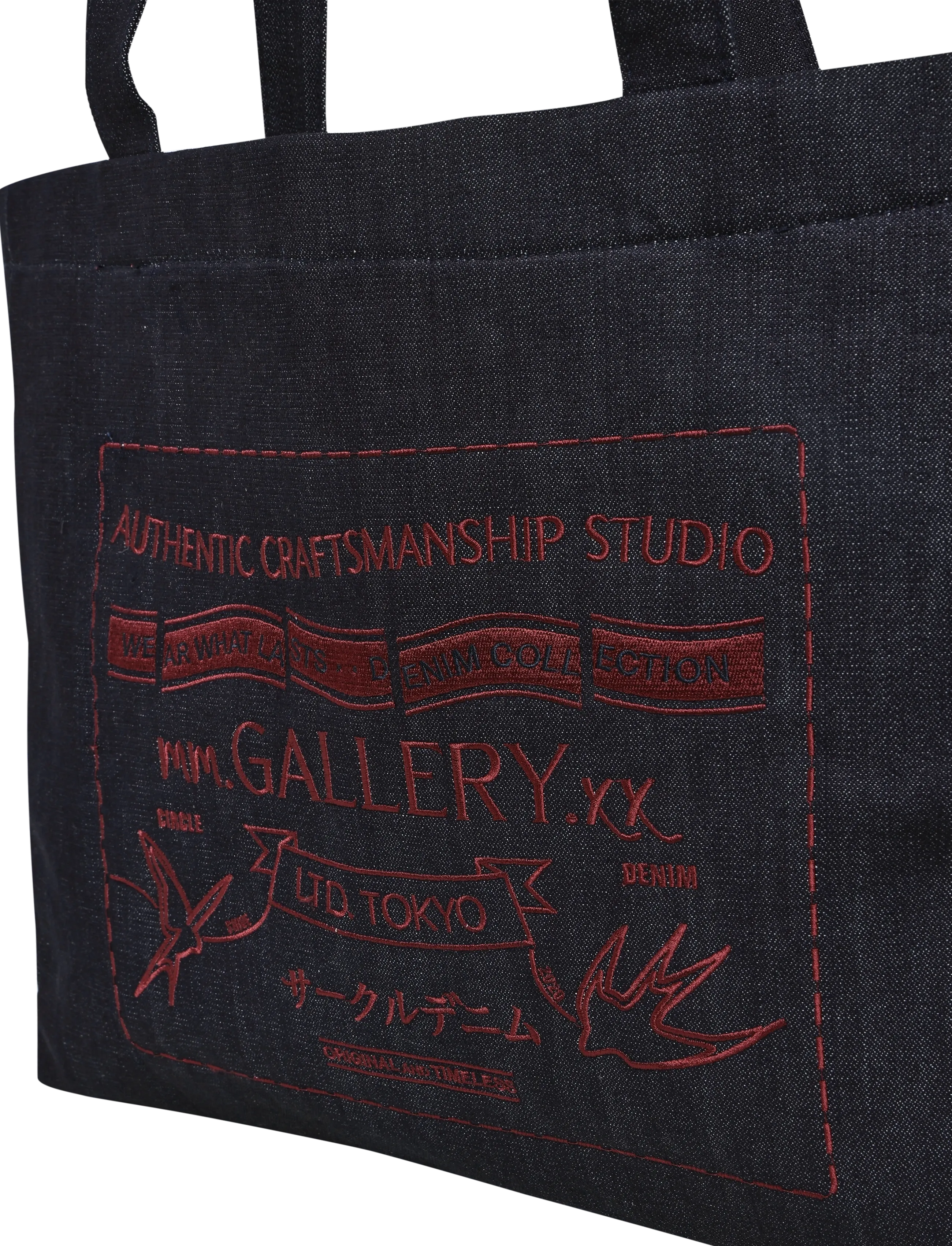 Mos Mosh Gallery - MMGGallery Circle Denim Tote Bag - shoppa efter tillfälle - indigo blue - 2