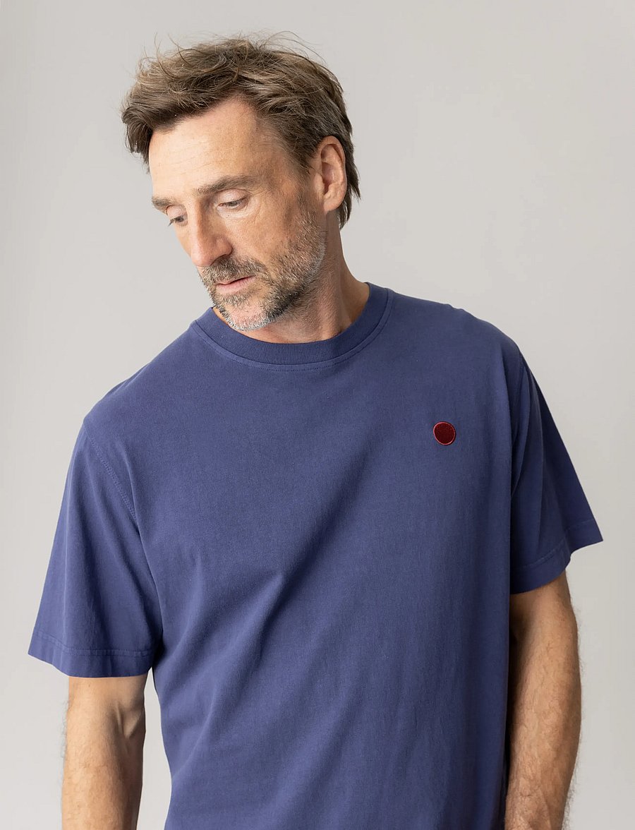 Mos Mosh Gallery - MMGVinni Vintage O-SS Tee - kortärmade t-shirts - indigo blue - 3