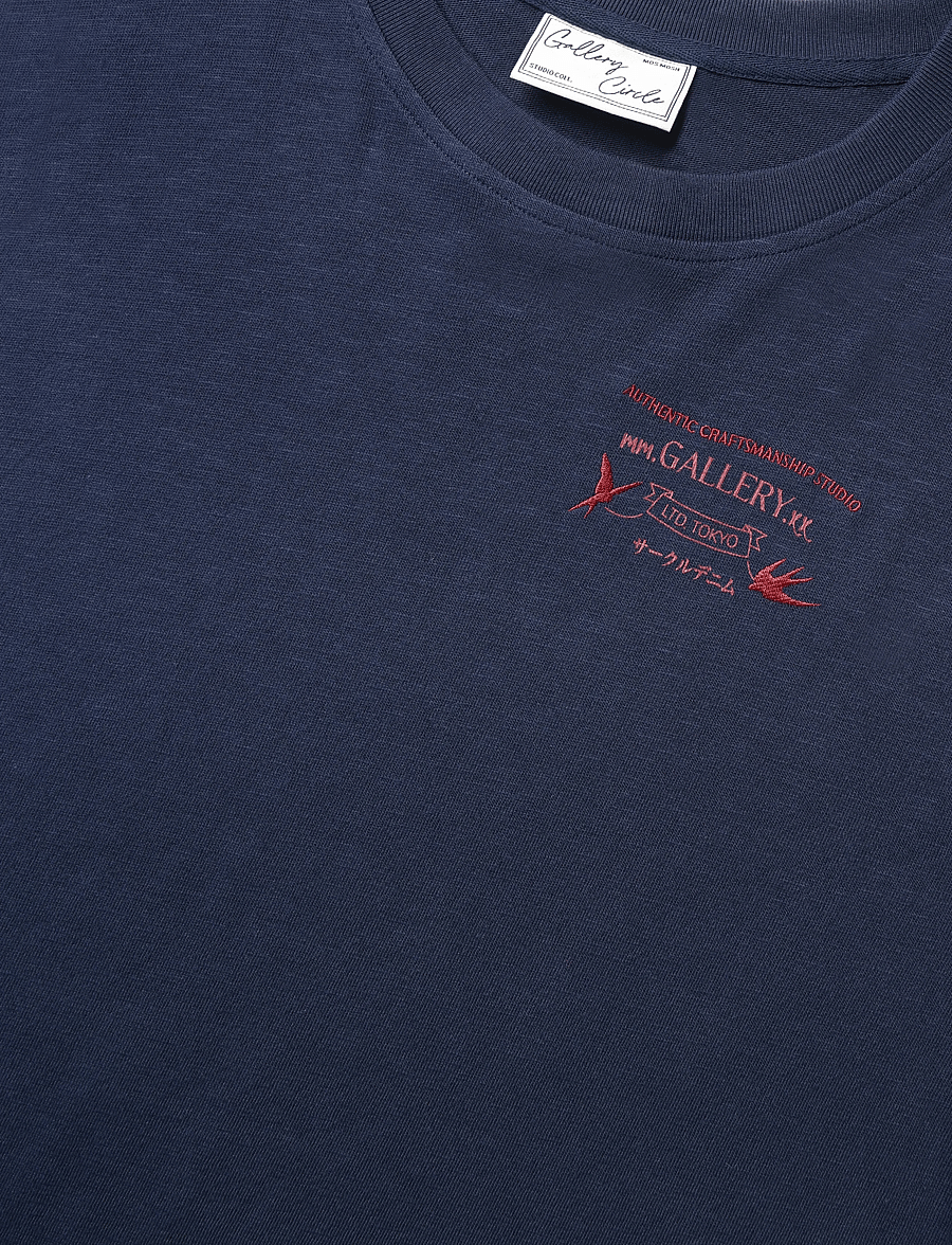 Mos Mosh Gallery - MMGStudio Slub O-SS Tee - kurzärmelige t-shirts - indigo blue - 2