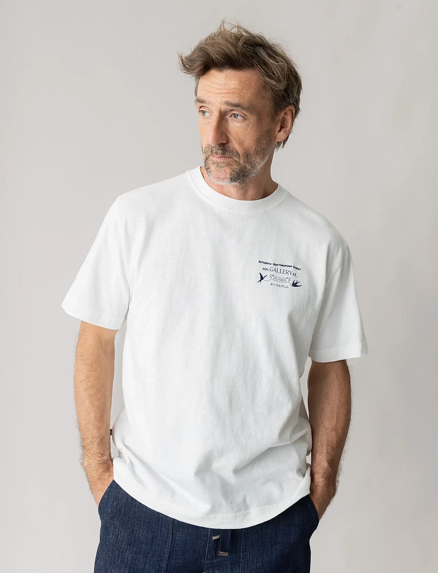 Mos Mosh Gallery - MMGStudio Slub O-SS Tee - kurzärmelige t-shirts - white - 0
