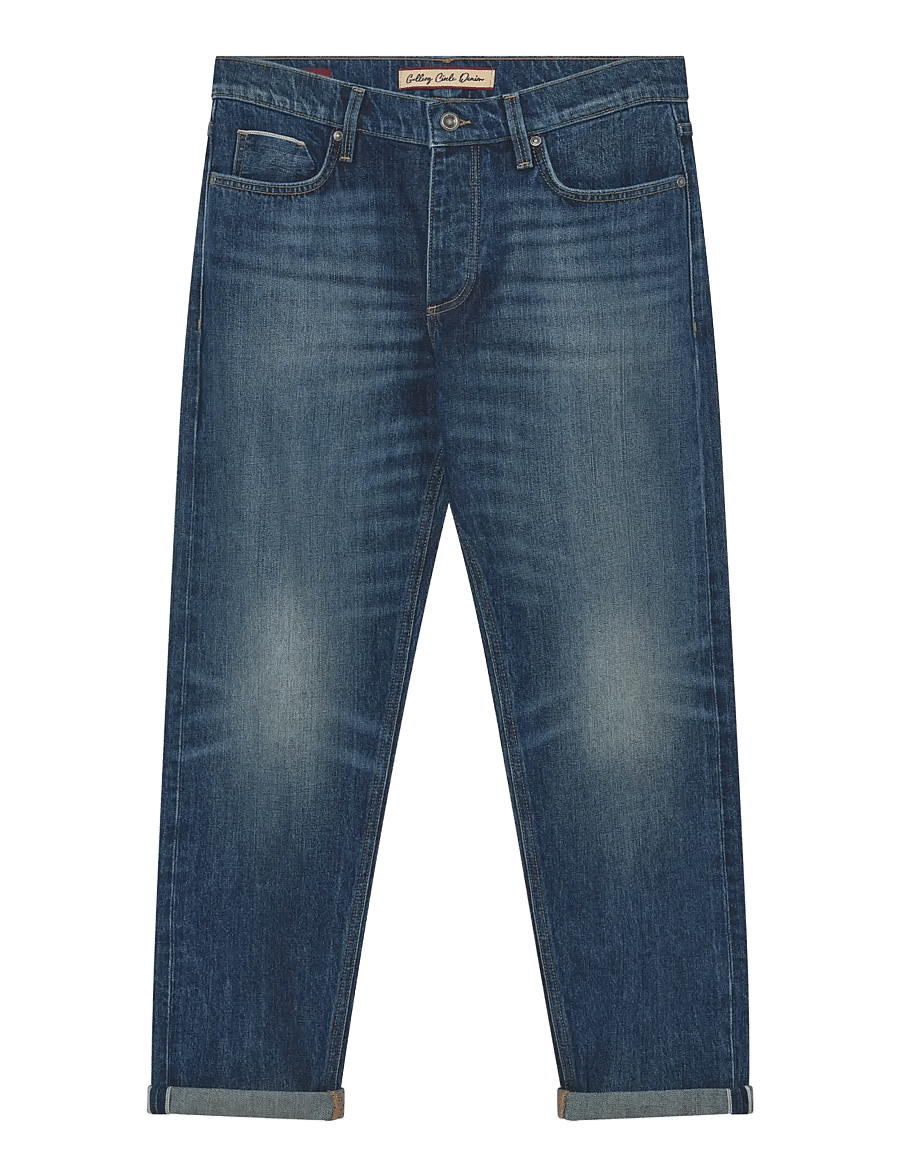 Mos Mosh Gallery - MMGAndrew Milano Selvedge Jeans - alt kitsenevad teksad - blue denim - 0