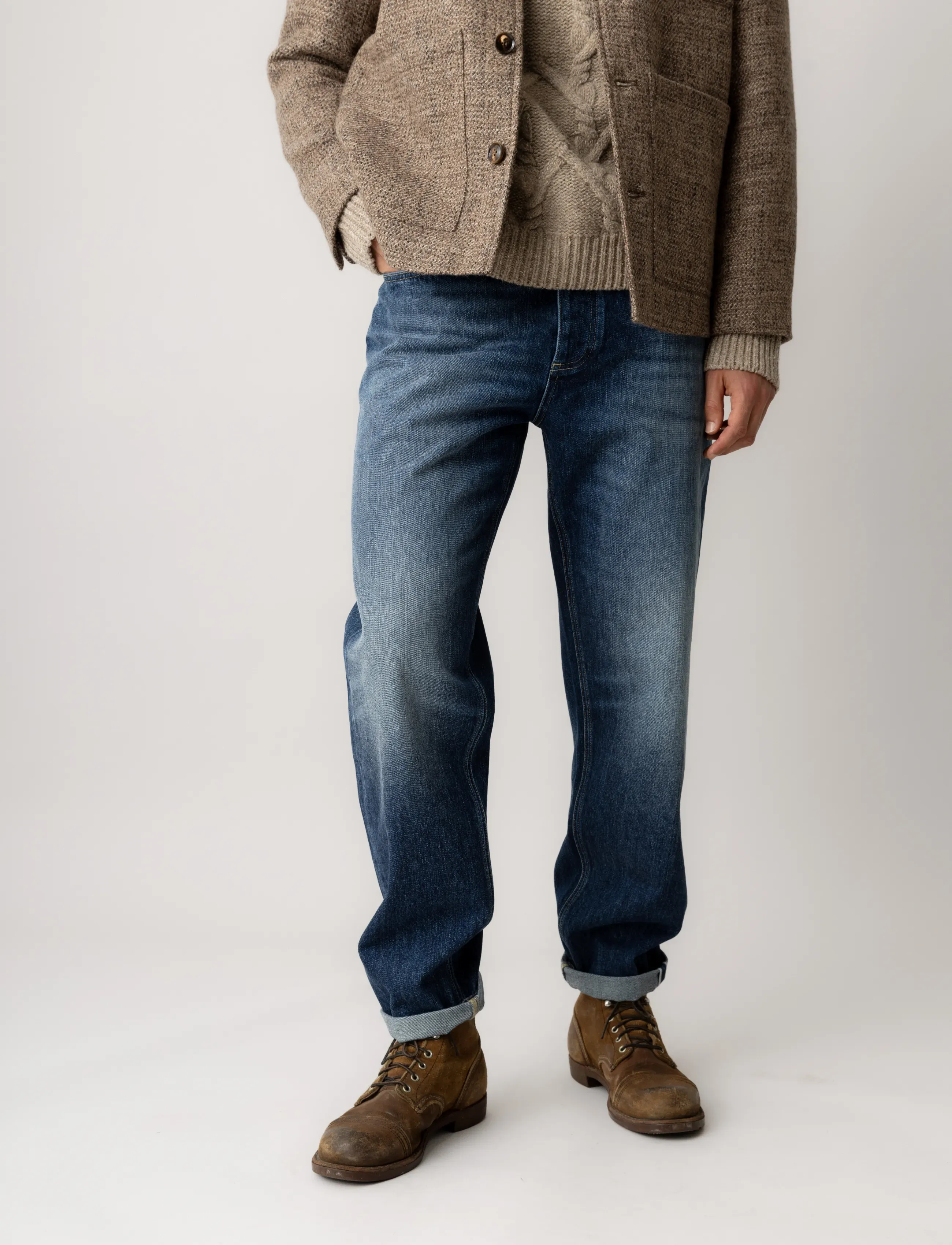 Mos Mosh Gallery - MMGAndrew Milano Selvedge Jeans - alt kitsenevad teksad - blue denim - 2