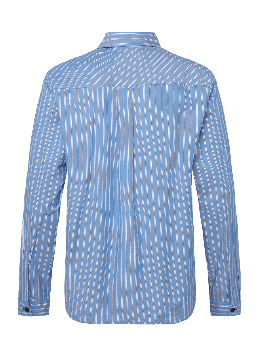 Mos Mosh Gallery - MMGDavid Spring Stripe Shirt - randiga skjortor - light blue - 1