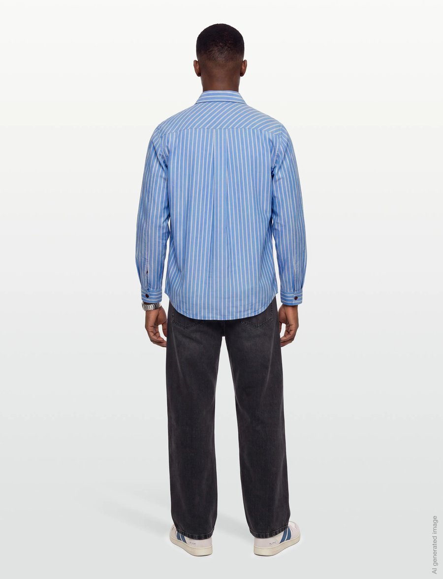 Mos Mosh Gallery - MMGDavid Spring Stripe Shirt - gestreifte hemden - light blue - 4