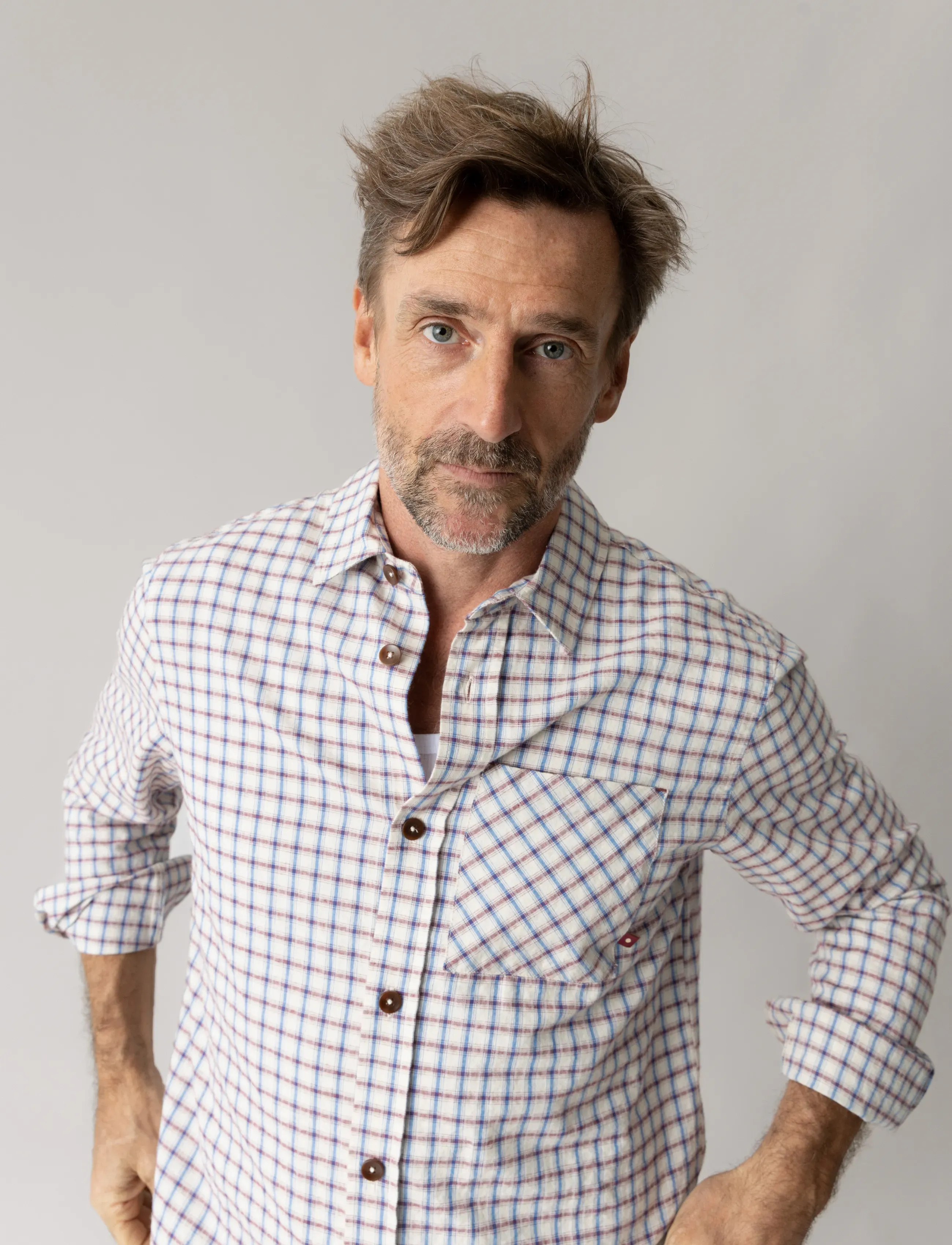 Mos Mosh Gallery MMGDavid Spring Check Shirt - Shirts - ECRU / beige