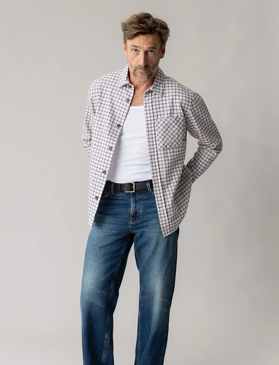 Mos Mosh Gallery - MMGDavid Spring Check Shirt - rutiga skjortor - ecru - 3
