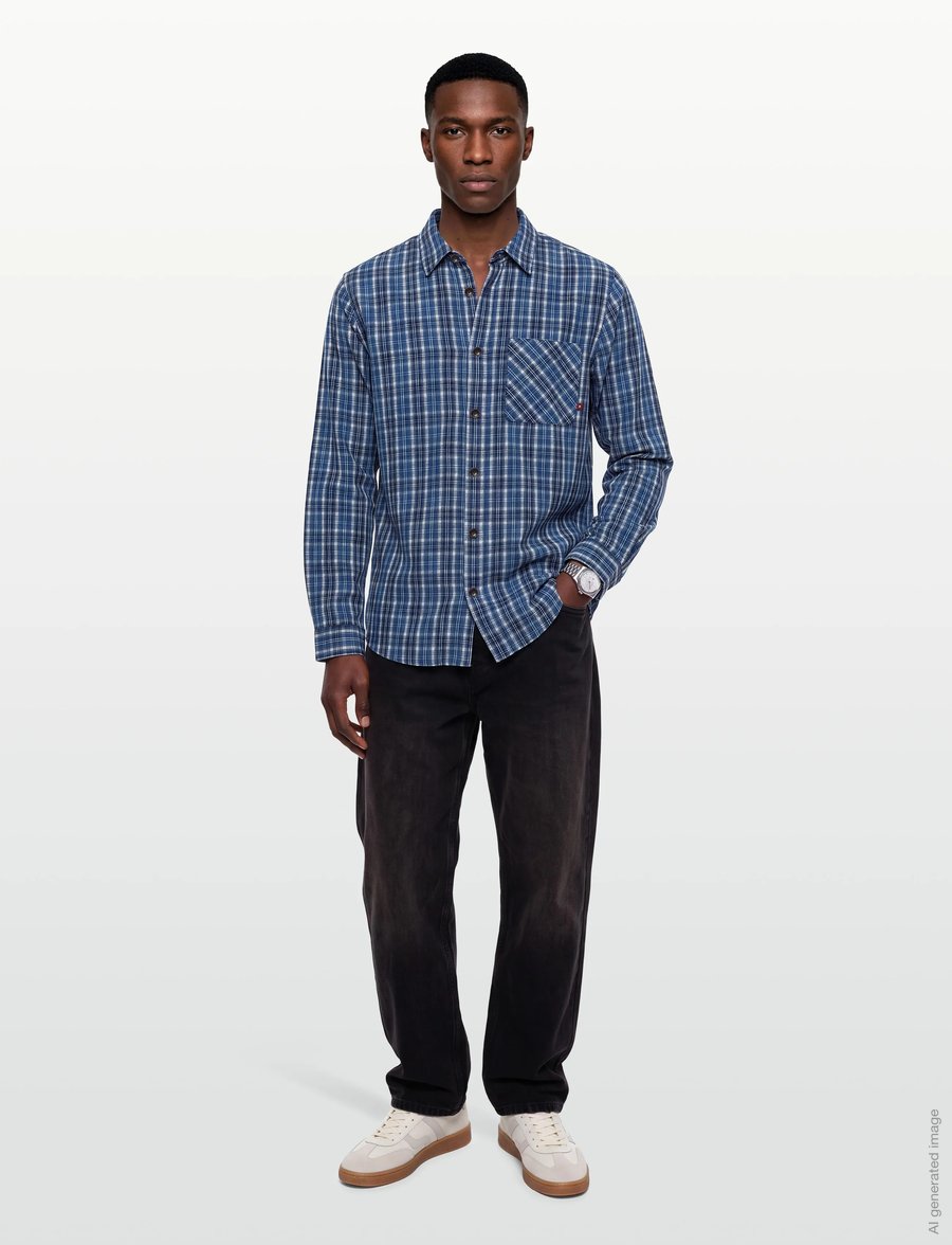Mos Mosh Gallery - MMGDavid Spring Check Shirt - karierte hemden - indigo blue - 0