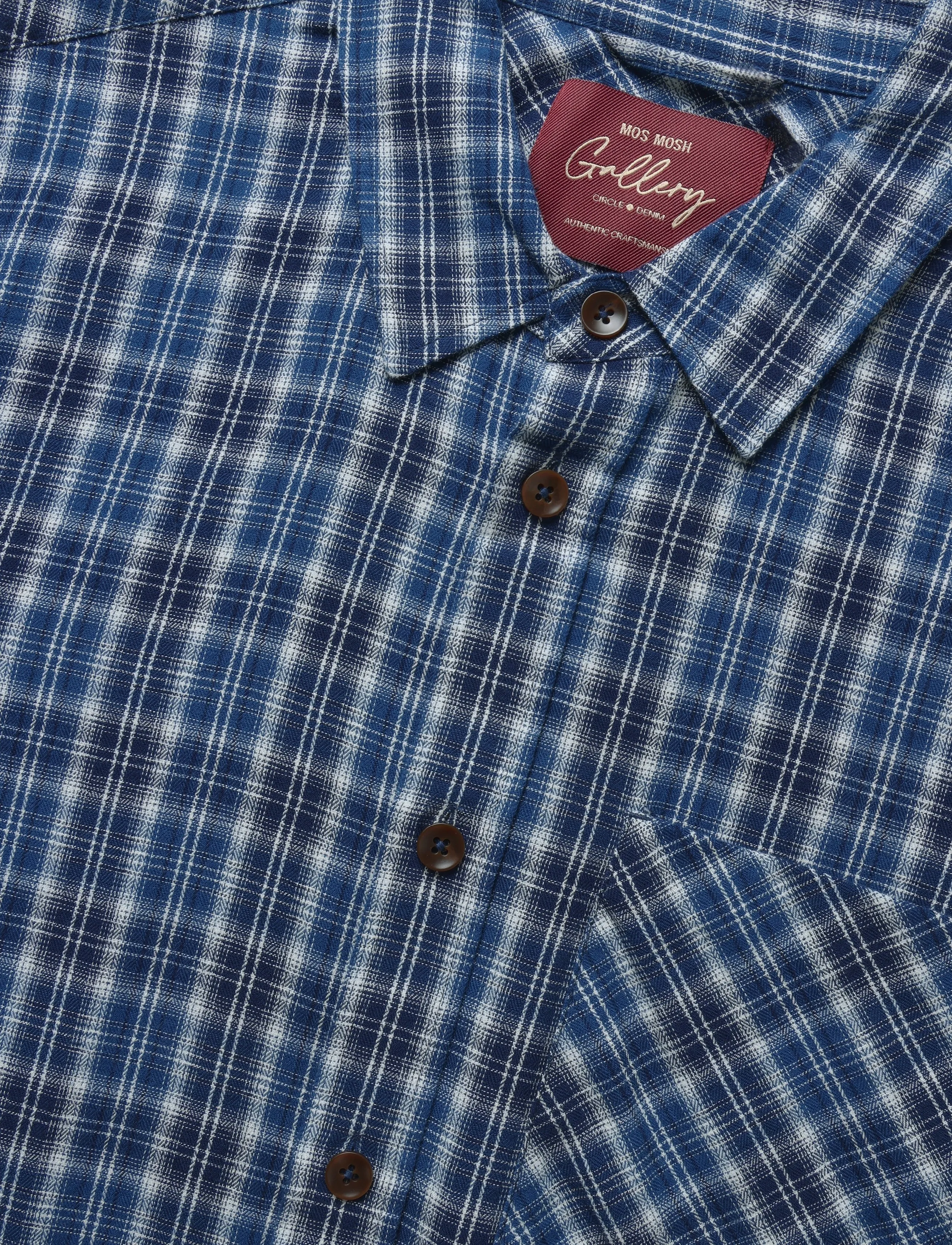 Mos Mosh Gallery - MMGDavid Spring Check Shirt - indigo blue - 2