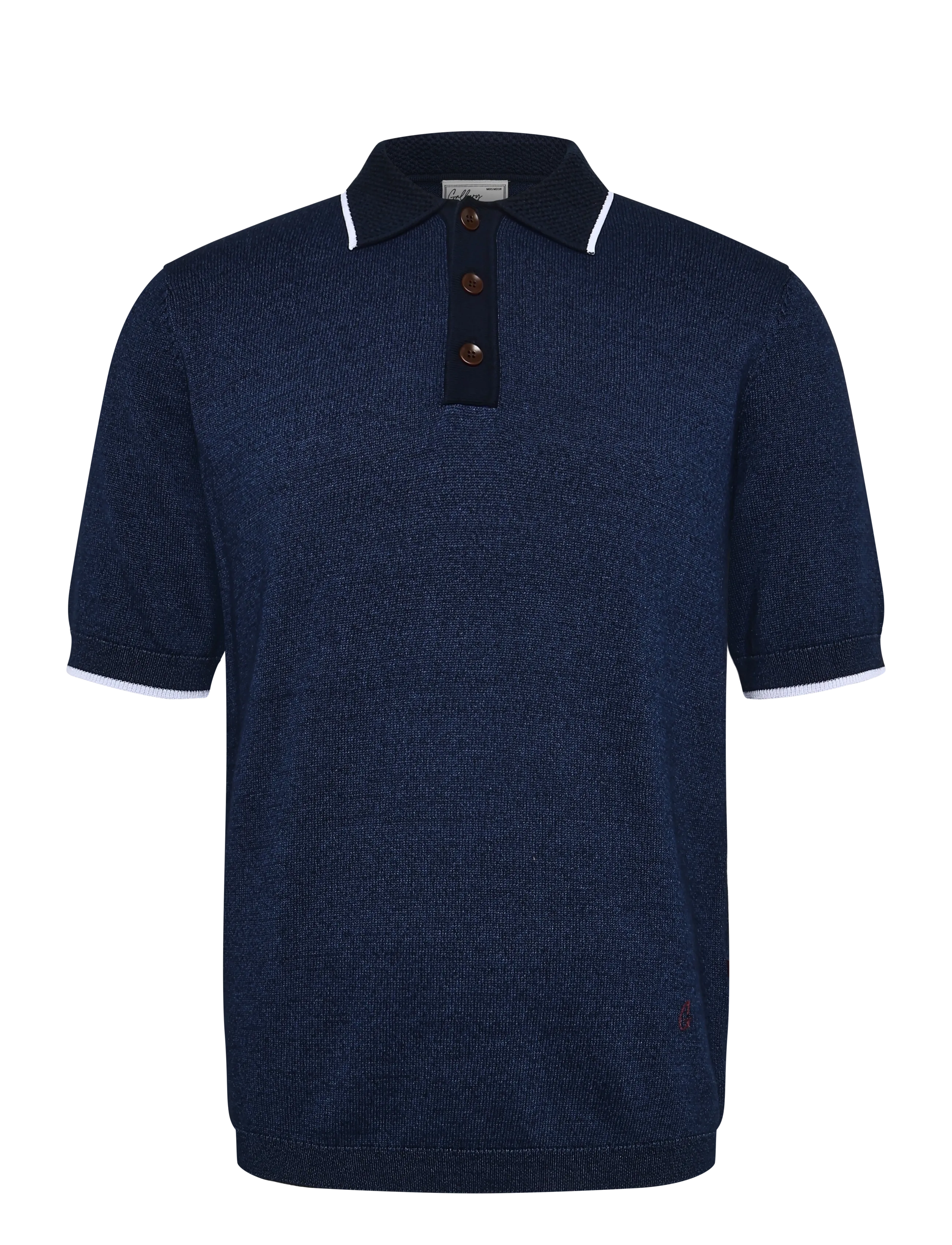 Mos Mosh Gallery MMGFrancesco Indigo Polo SS Knit - Stickade pikéer - INDIGO BLUE / navy