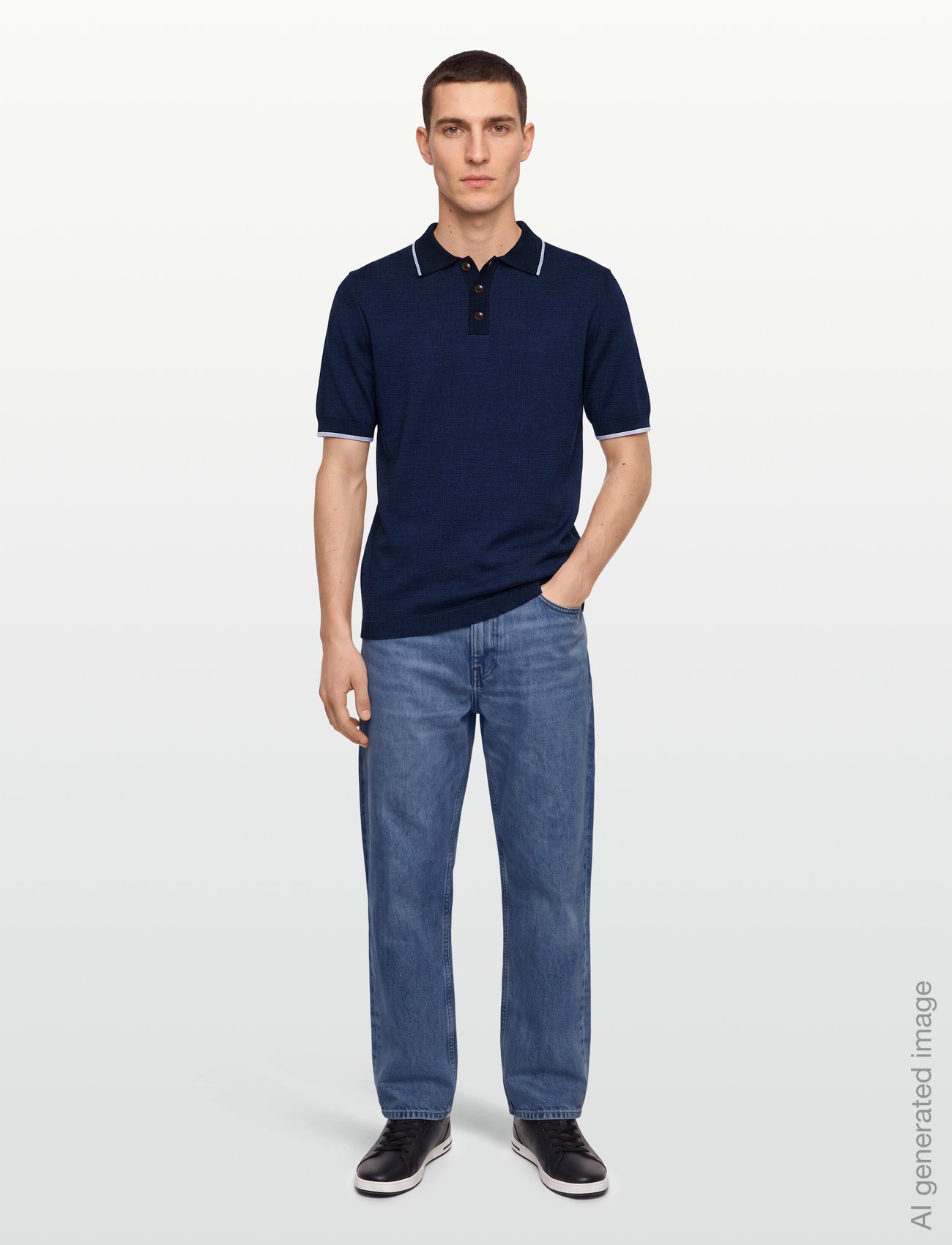 MMGFrancesco Indigo Polo SS Knit - INDIGO