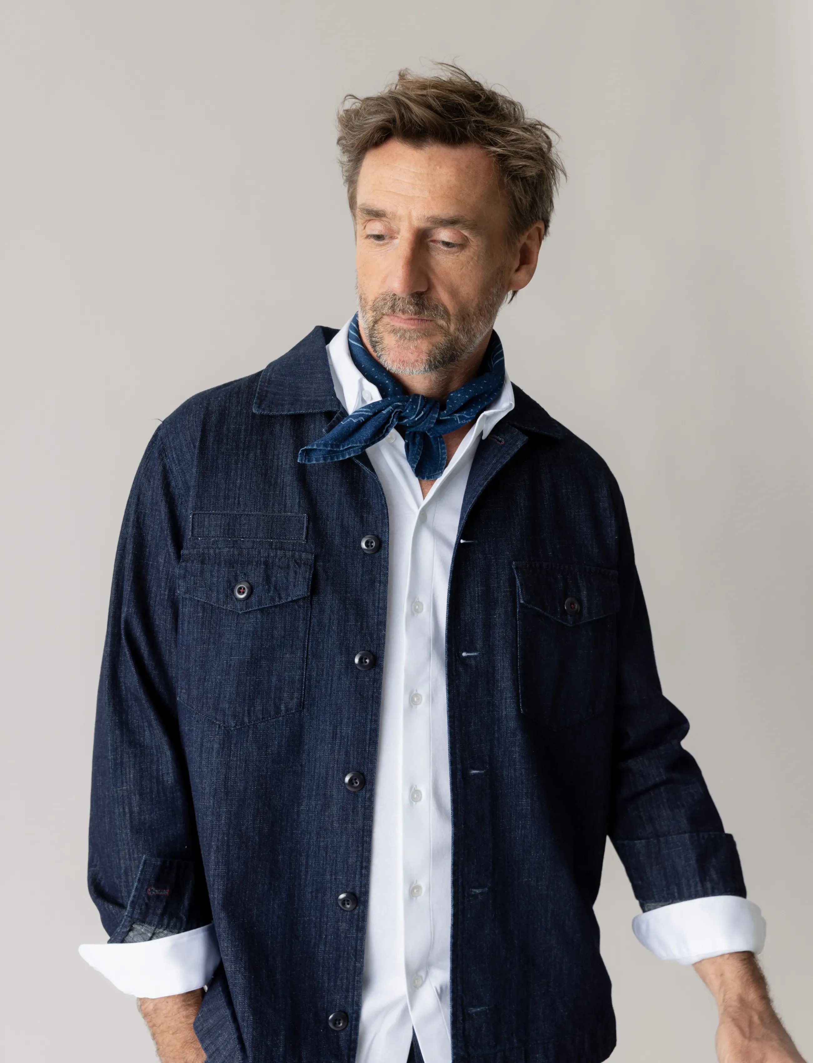 Mos Mosh Gallery MMGMarcello Chambray Overshirt - Jackets - INDIGO BLUE / navy