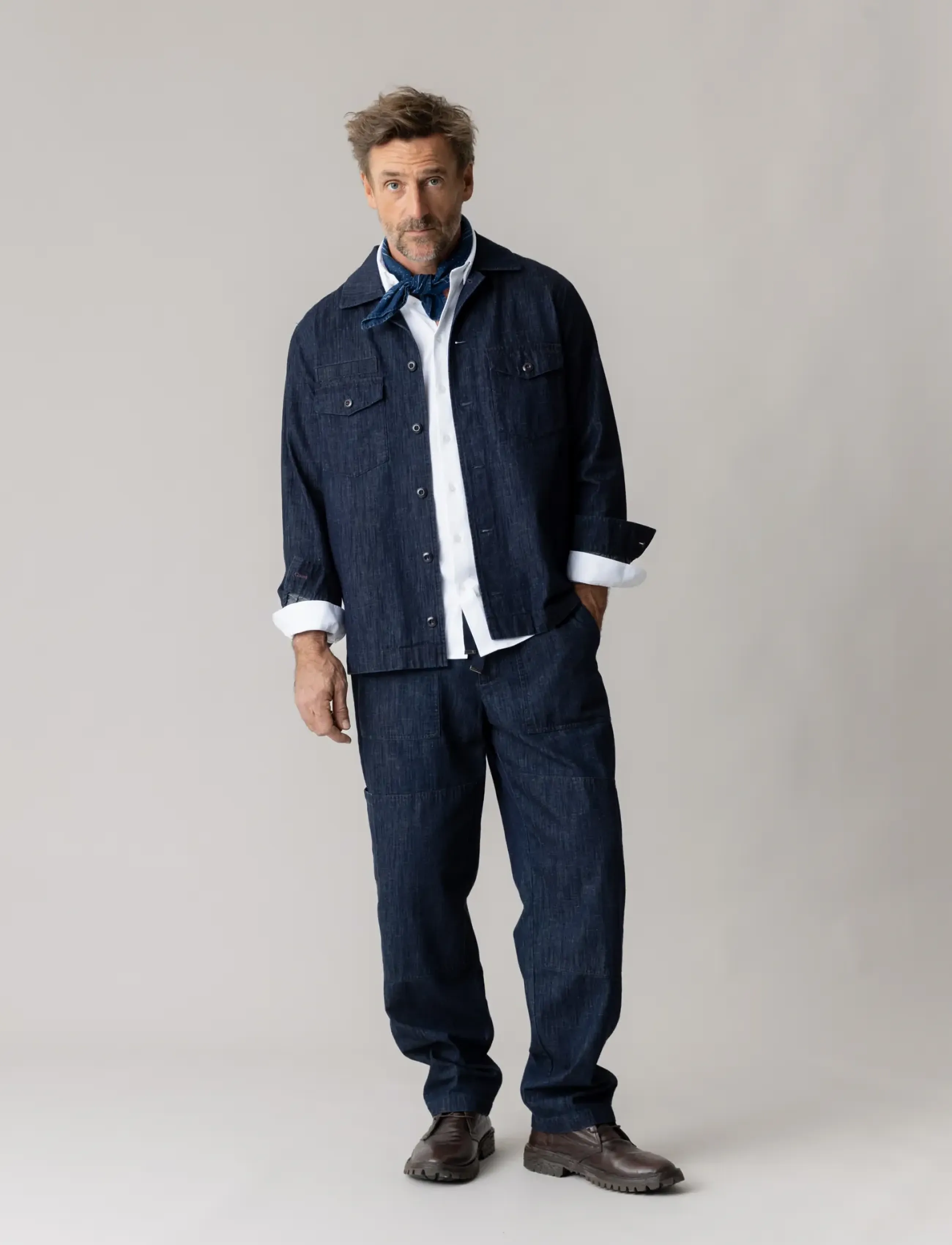 Mos Mosh Gallery - MMGMarcello Chambray Overshirt - efterårstøj - indigo blue - 3
