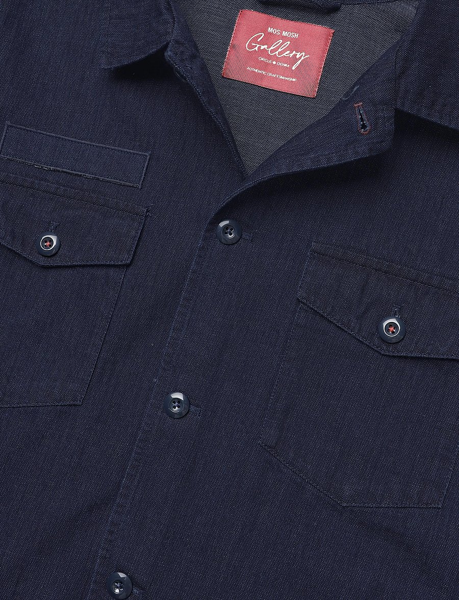Mos Mosh Gallery - MMGMarcello Chambray Overshirt - indigo blue - 2