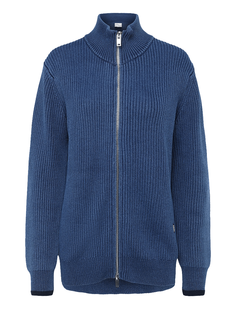 Mos Mosh Gallery - MMGIan Indigo Zip Cardigan - full zip tröjor - indigo blue - 1