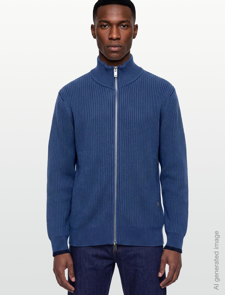 Mos Mosh Gallery - MMGIan Indigo Zip Cardigan - full zip tröjor - indigo blue - 3