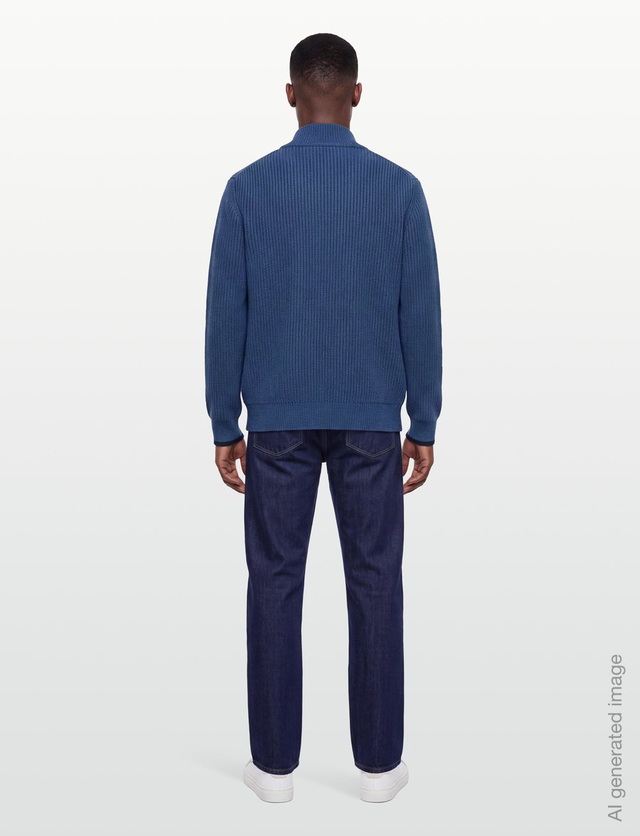 Mos Mosh Gallery - MMGIan Indigo Zip Cardigan - full zip tröjor - indigo blue - 4