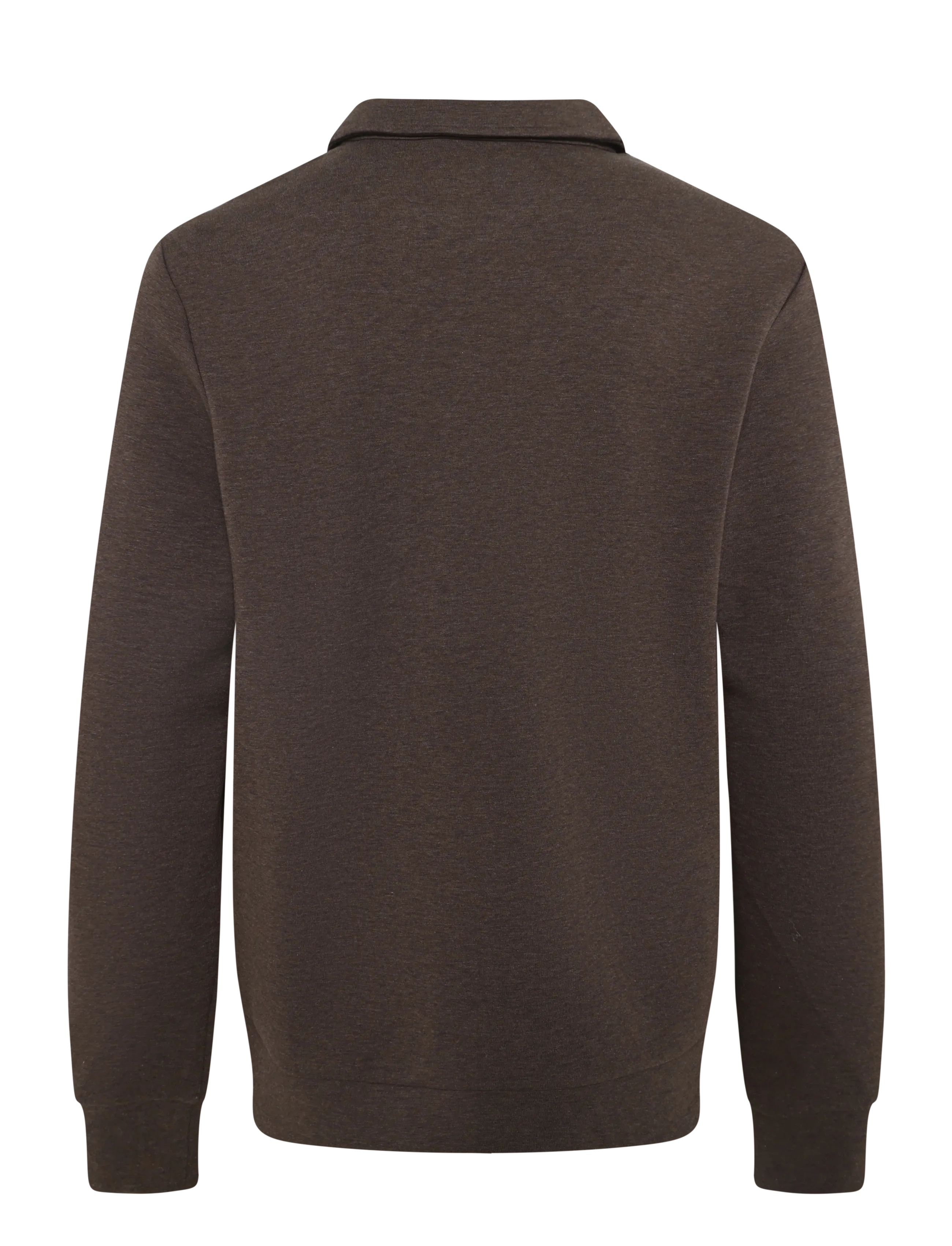 Mos Mosh Gallery - MMGAbel Zip Polo Sweat - chocolate brown melange - 2
