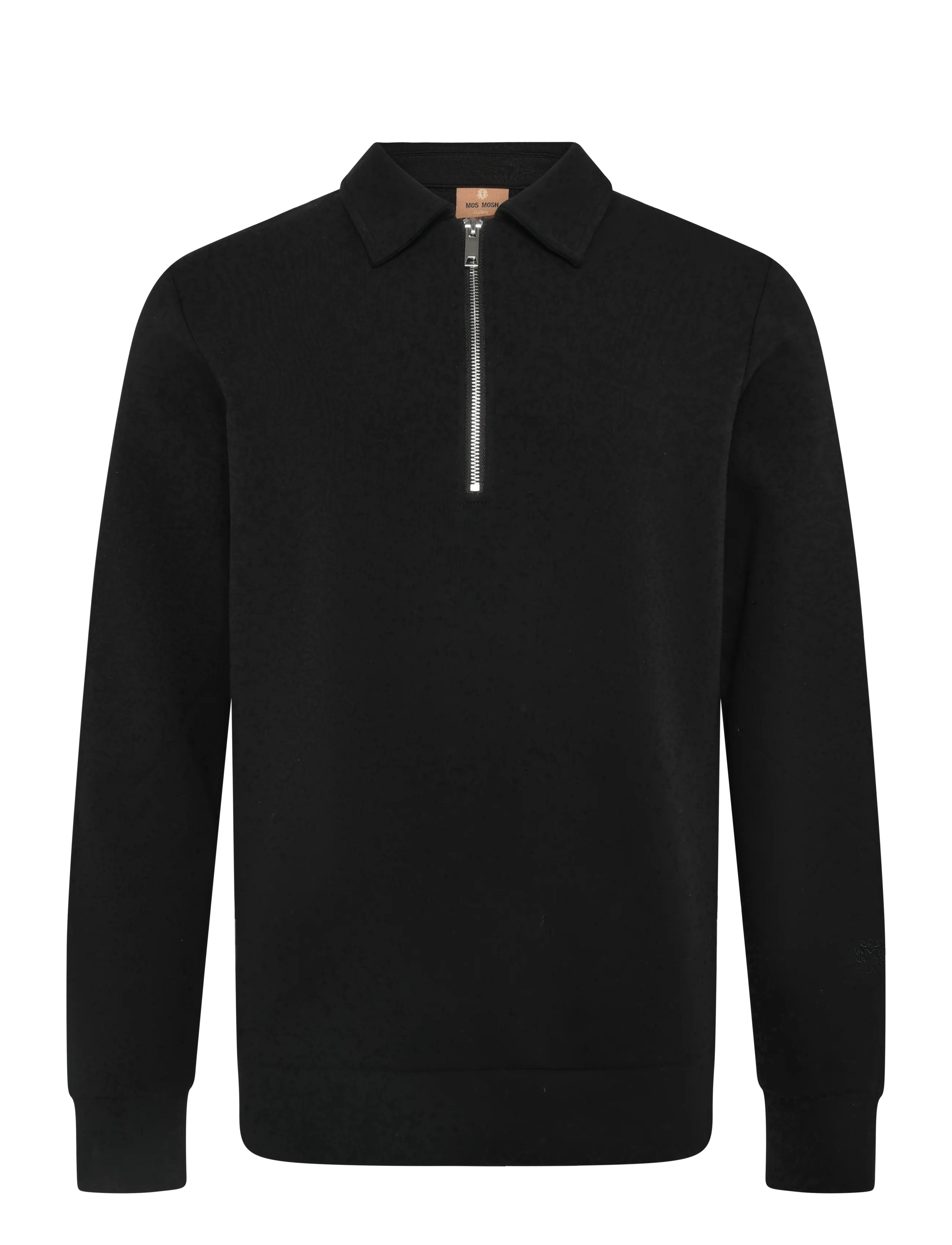 Mos Mosh Gallery MMGAbel Zip Polo Sweat - Stickade pikéer - BLACK / black