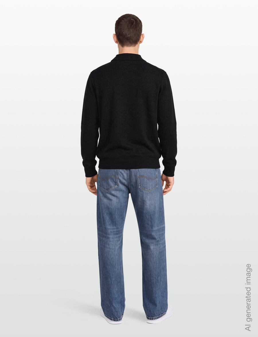 Mos Mosh Gallery - MMGAbel Zip Polo Sweat - polo marškinėliai ilgomis rankovėmis - black - 4